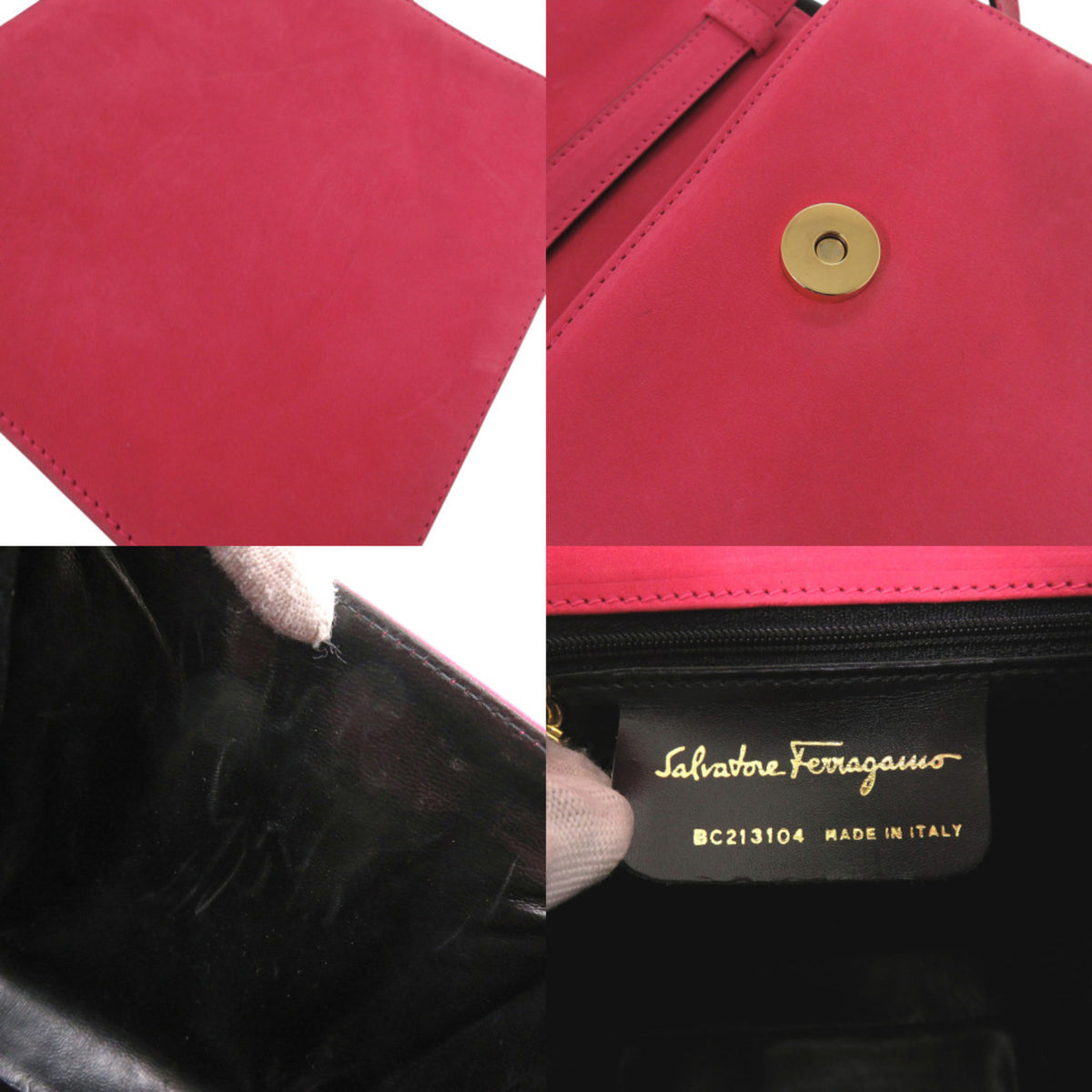 Salvatore Ferragamo Pink Suede Handbag Shoulder Bag (Pre-Owned)