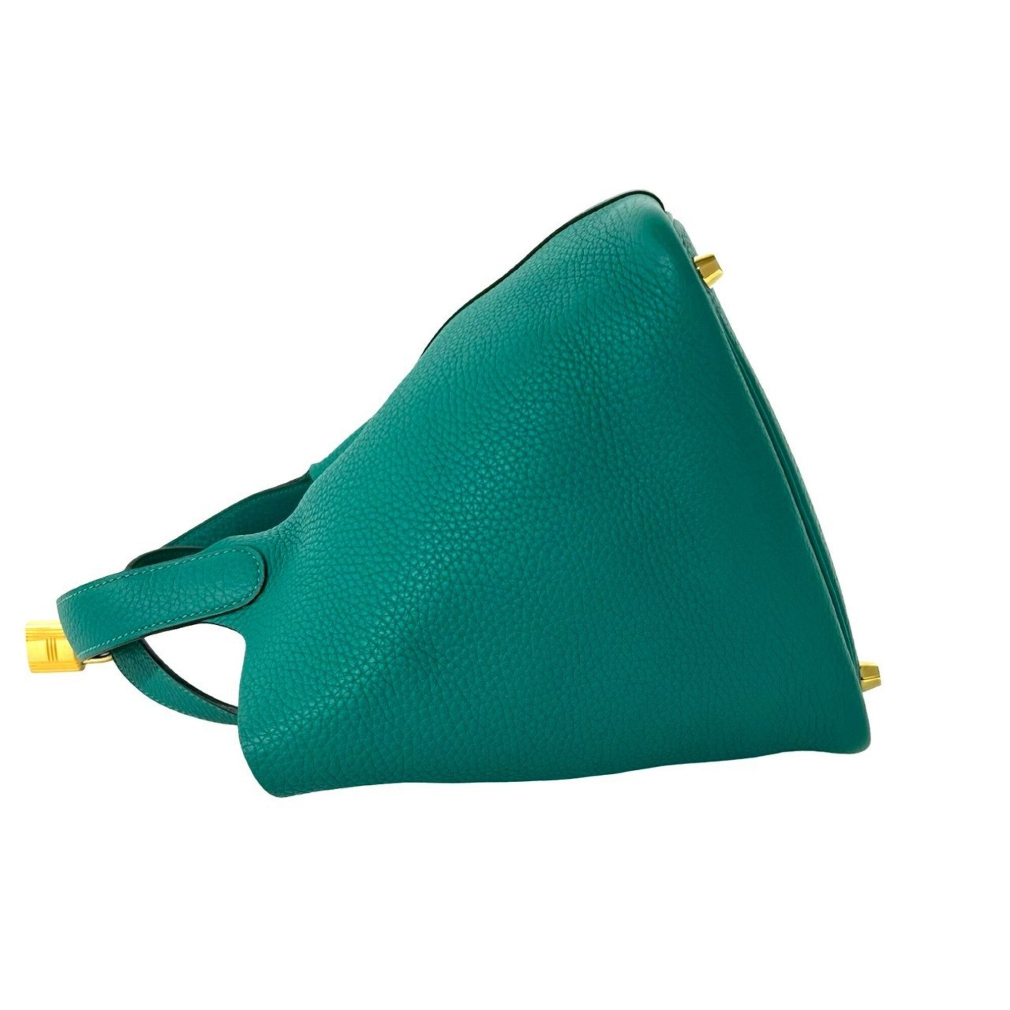 Hermes Green Taurillon Clemence Leather Handbag (Pre-Owned)