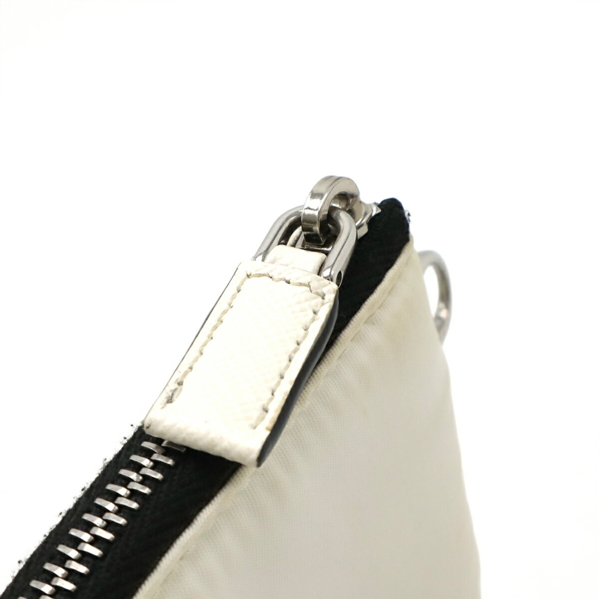 Prada White Nylon Pouch Shoulder Bag (Pre-Owned)