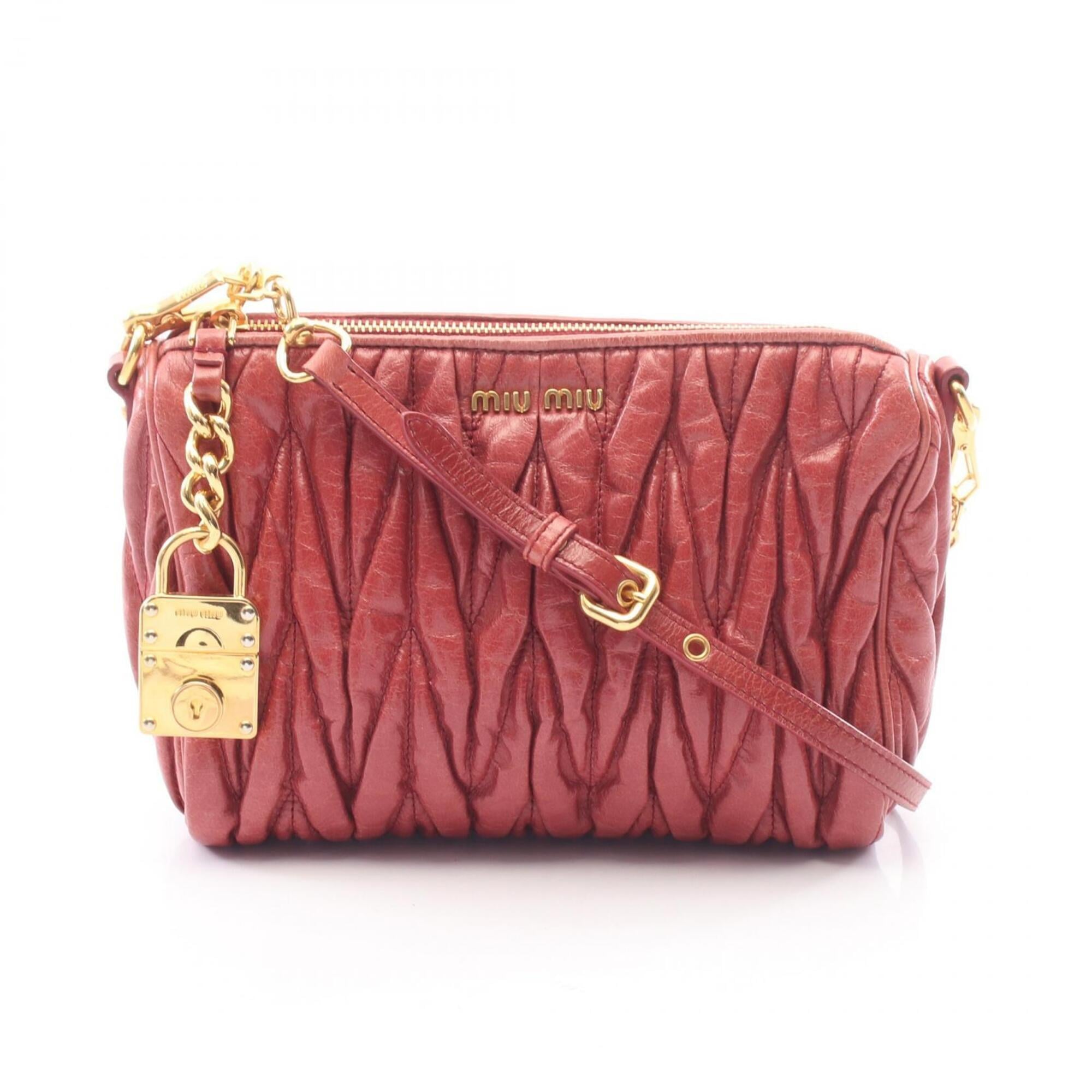 Miu Miu Matelasse Pink Leather Handbag Shoulder Bag (Pre-Owned)