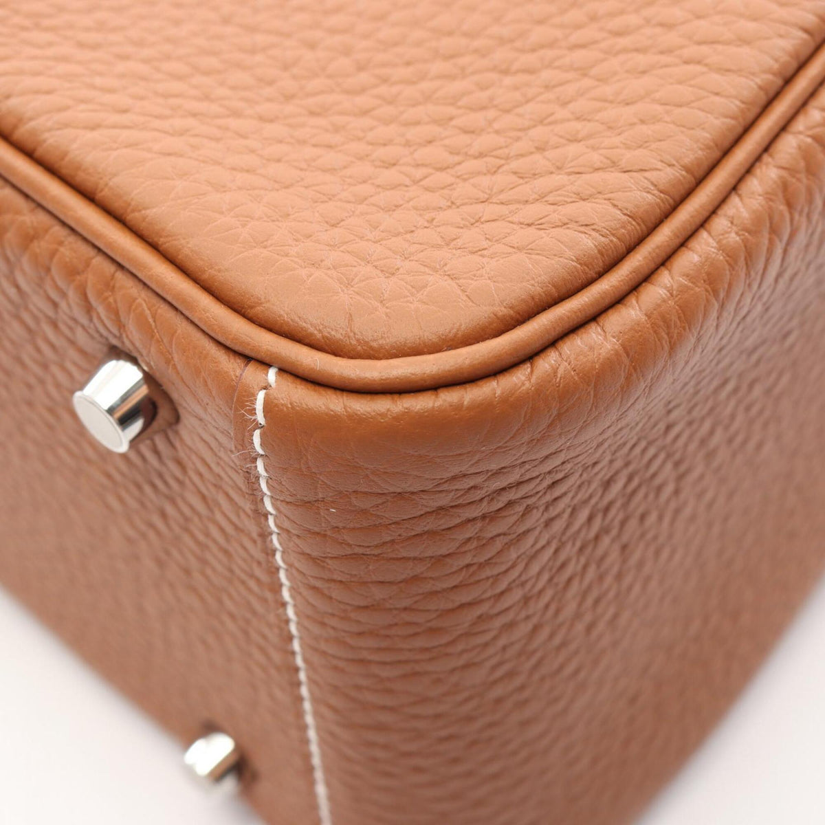 Hermes Brown Gold Taurillon Clemence Leather Leather Handbag Shoulder Bag (Pre-Owned)