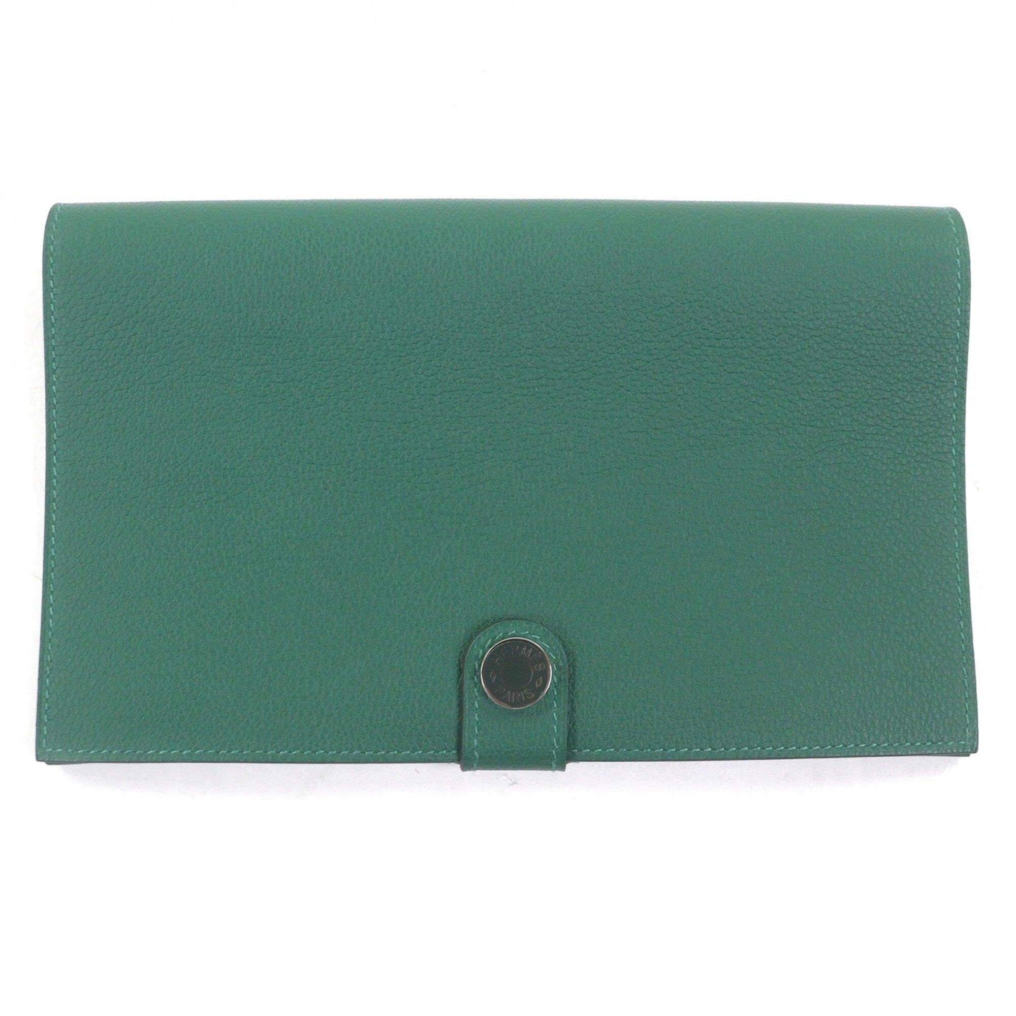 Hermes Vert Fonce Evercalf Leather Long Bill Wallet (Bi-Fold) (Pre-Owned)