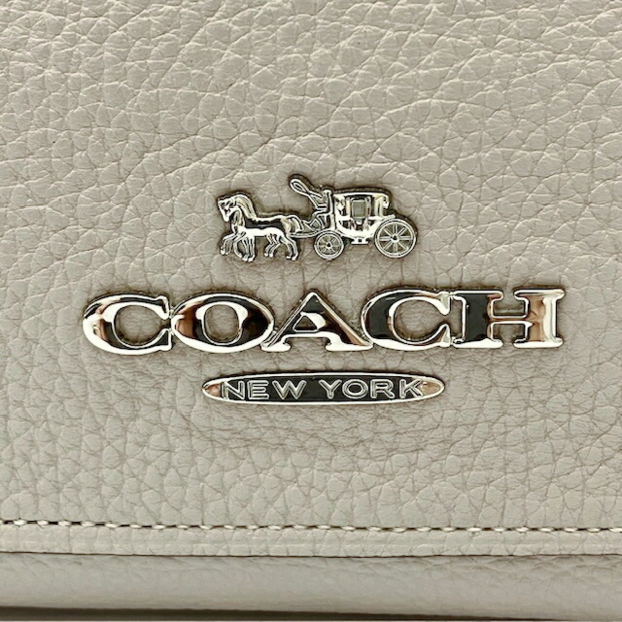 Coach Gray Leather Handbag Shoulder Bag (Pre-Owned)