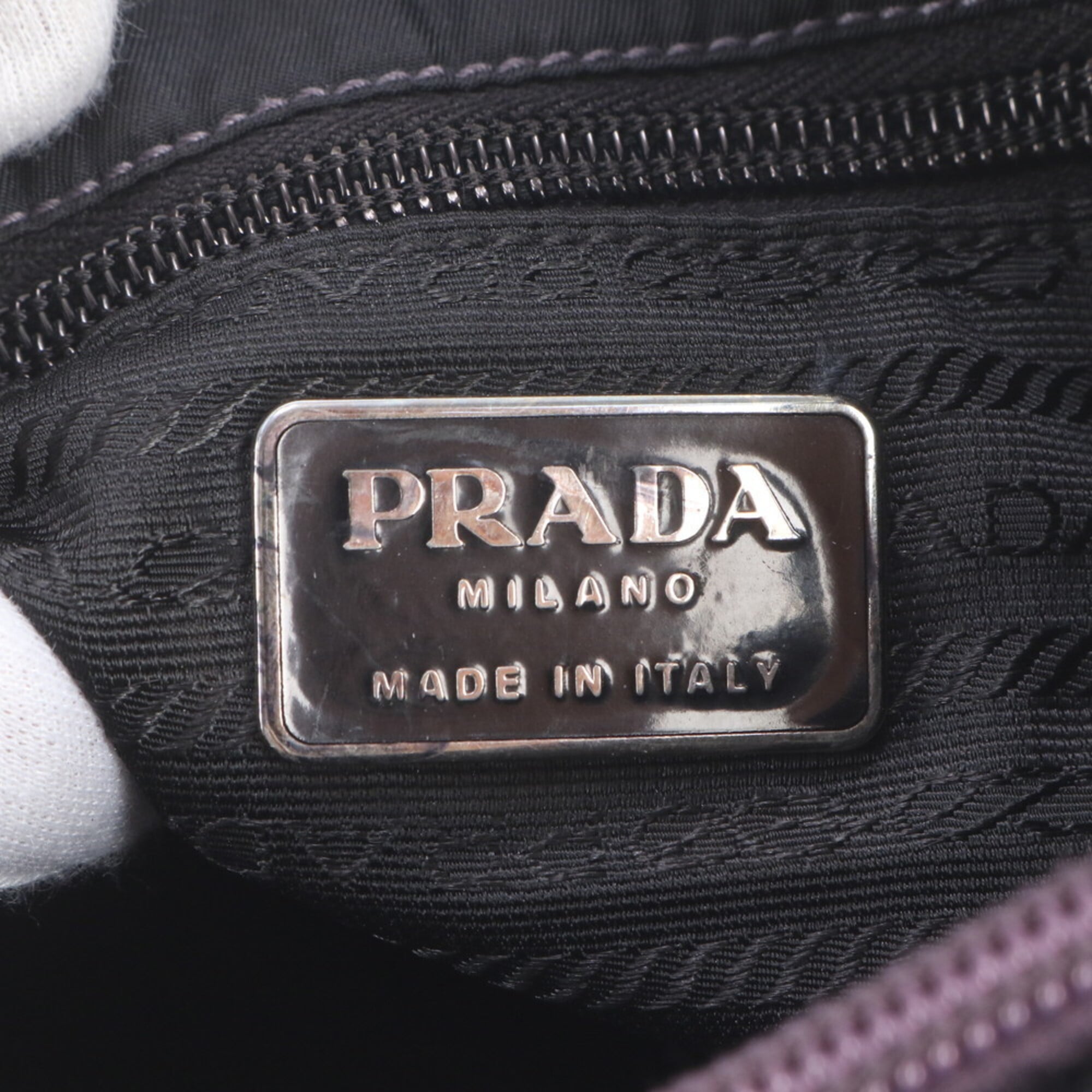 Prada Black Purple Shoulder Bag Tote Bag (Pre-Owned)