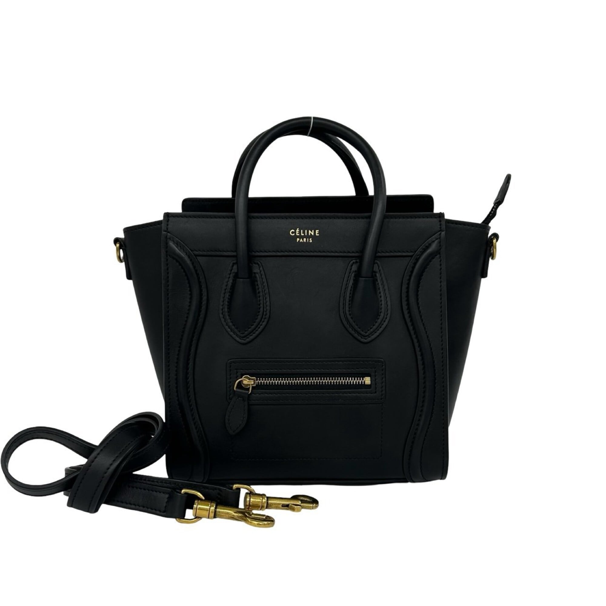 Celine Black Leather Handbag Shoulder Bag (Pre-Owned)