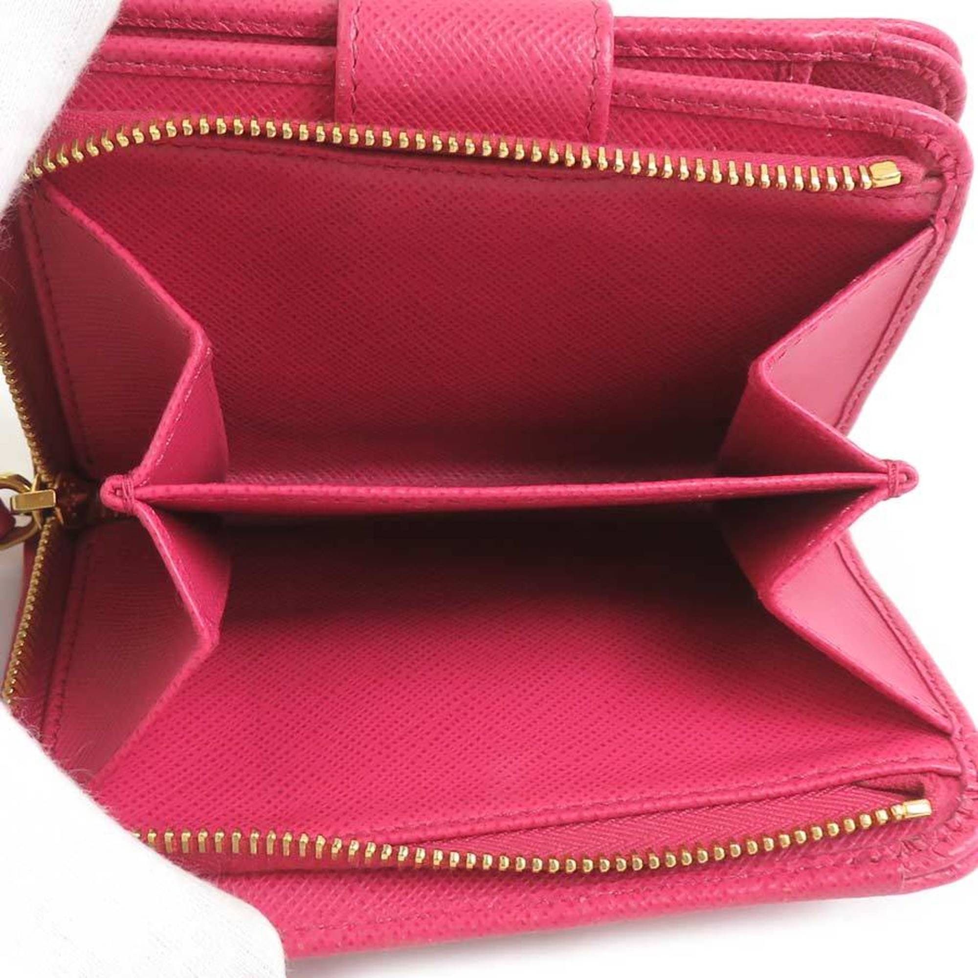 Prada Pink Leather Wallet (Bi-Fold) (Pre-Owned)