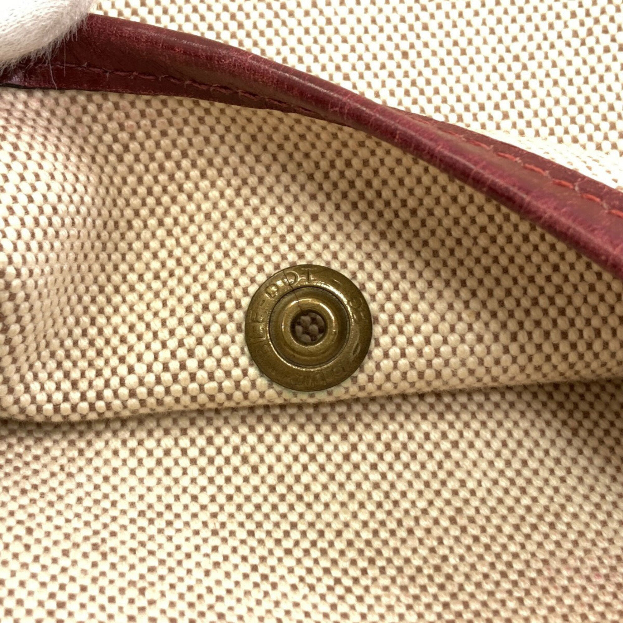 Hermes Brown Natural Red Color Toile H Shoulder Bag (Pre-Owned)