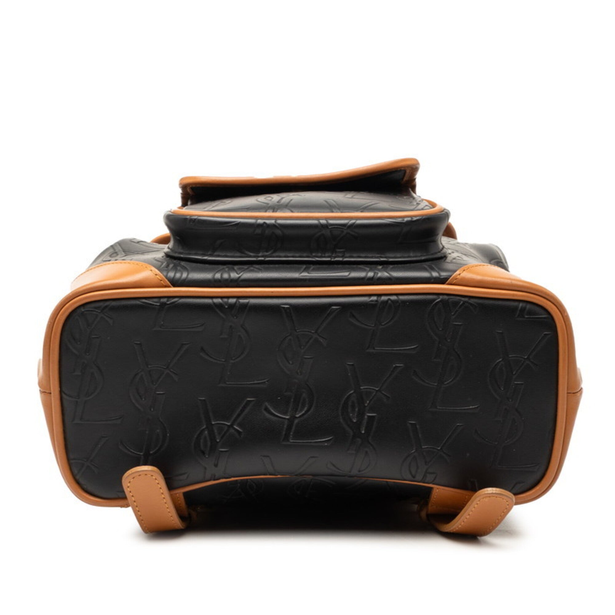Saint Laurent Black Brown Leather Backpack (Pre-Owned)