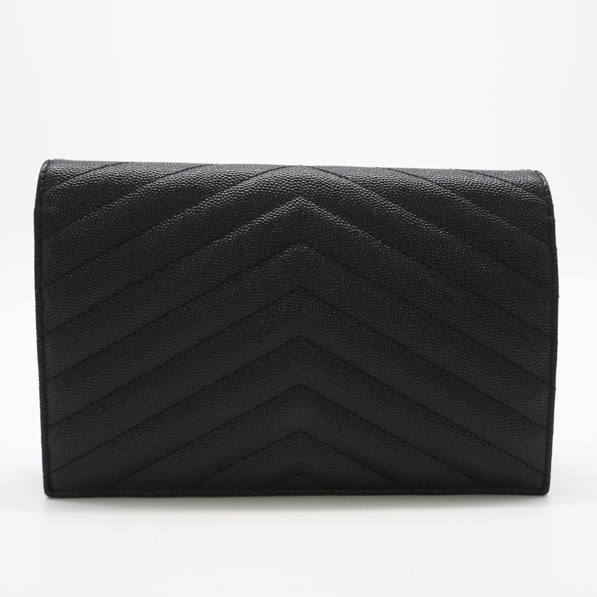 Yves Saint Laurent Cassandre Black Leather Shoulder Bag (Pre-Owned)