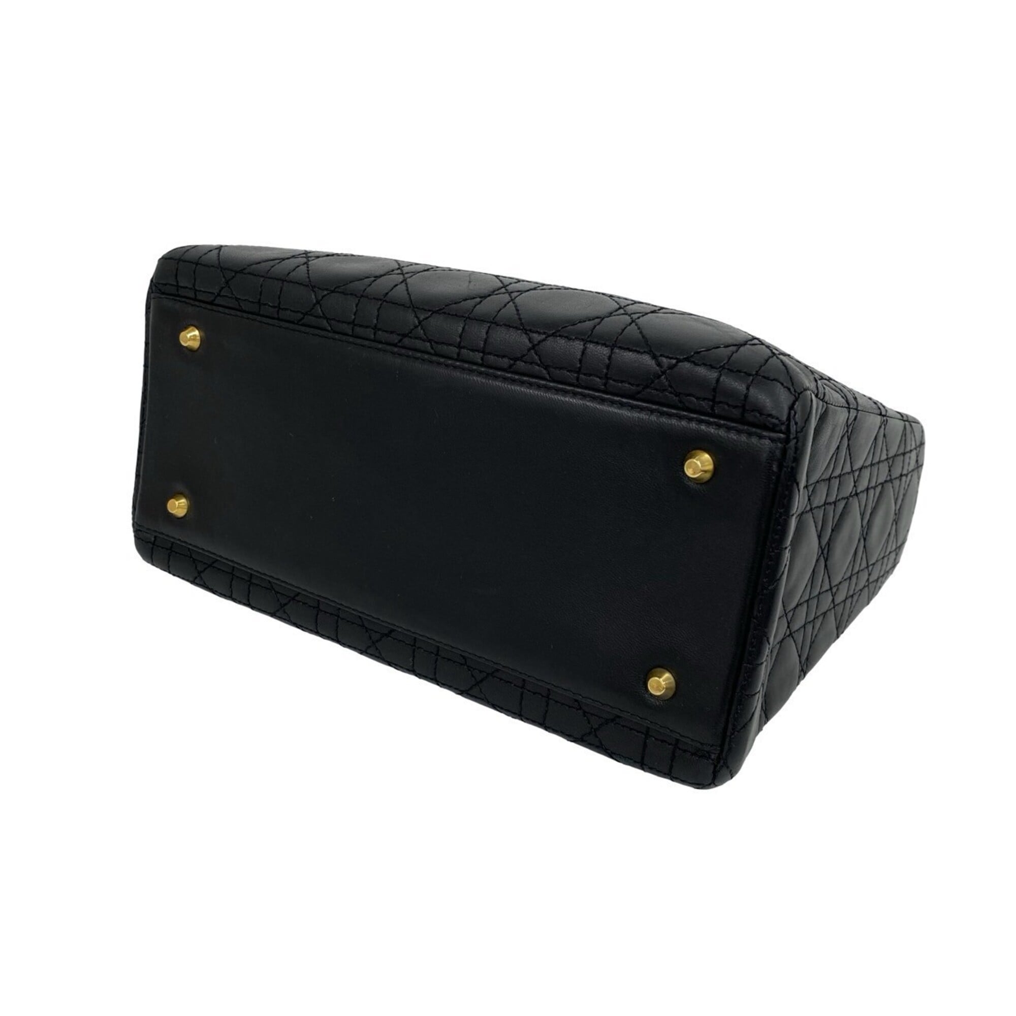 Christian Dior Black Leather Handbag Shoulder Bag (Pre-Owned)