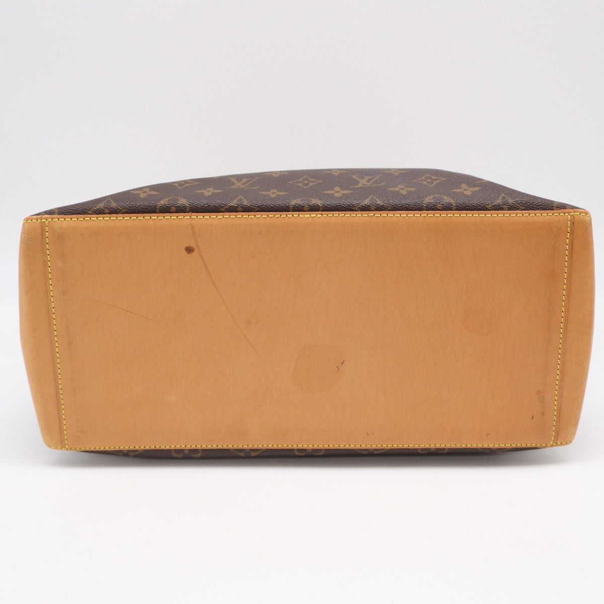 Louis Vuitton Beige Brown Coated Canvas Leather Handbag (Pre-Owned)
