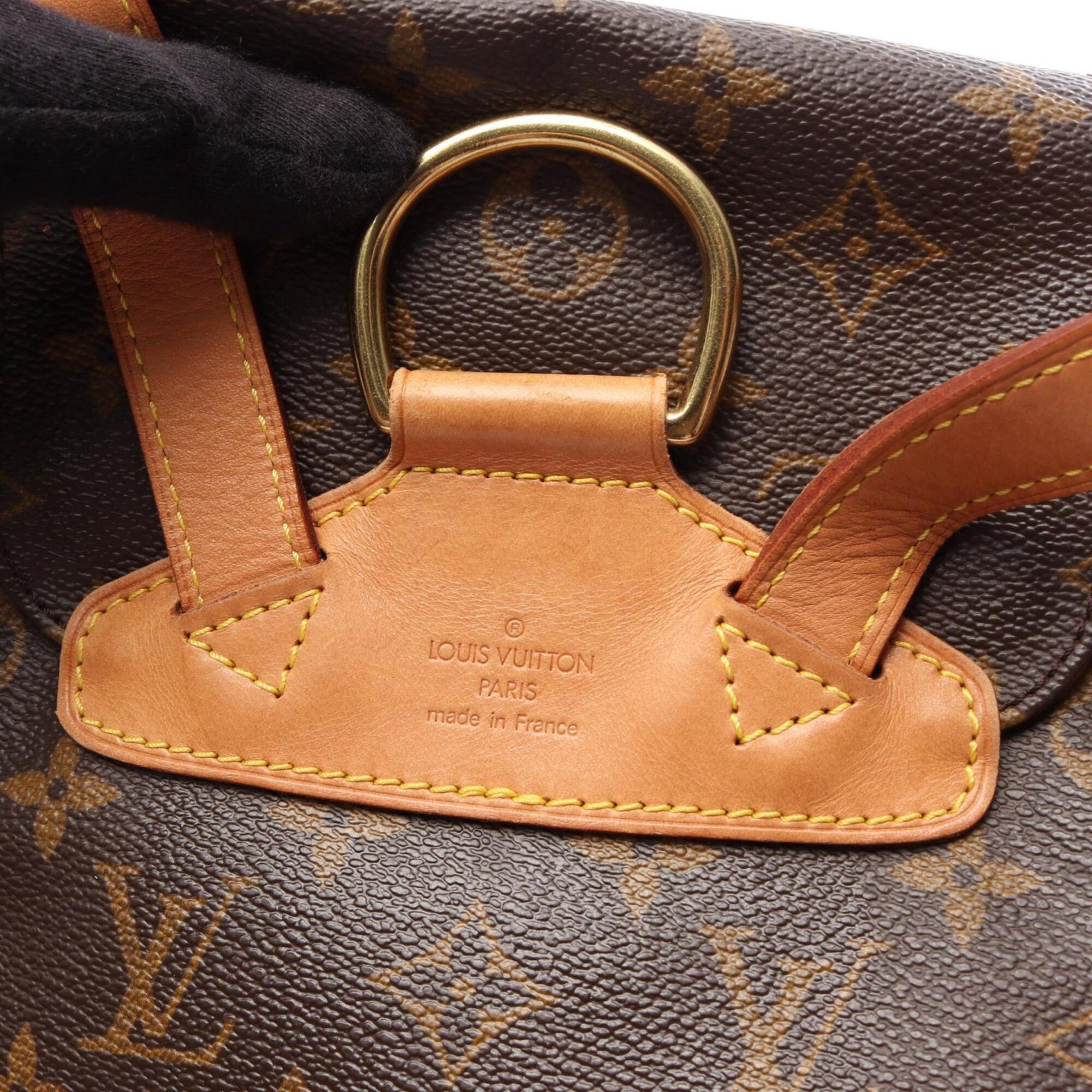 Louis Vuitton Brown Coated Canvas Leather Backpack Handbag (Pre-Owned)