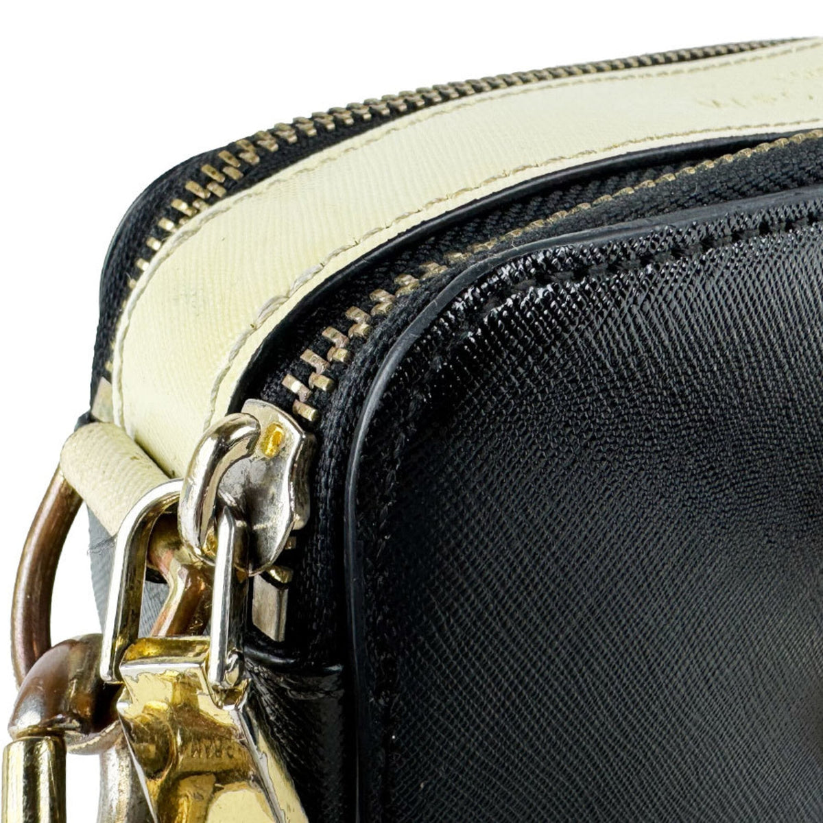 Marc Jacobs Black Gray Ivory Coated Canvas Shoulder Bag (Pre-Owned)
