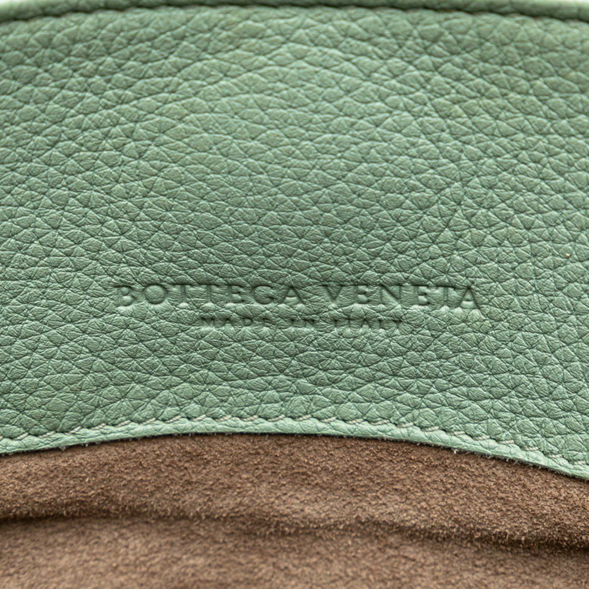 Bottega Veneta Intrecciato Green Leather Handbag (Pre-Owned)