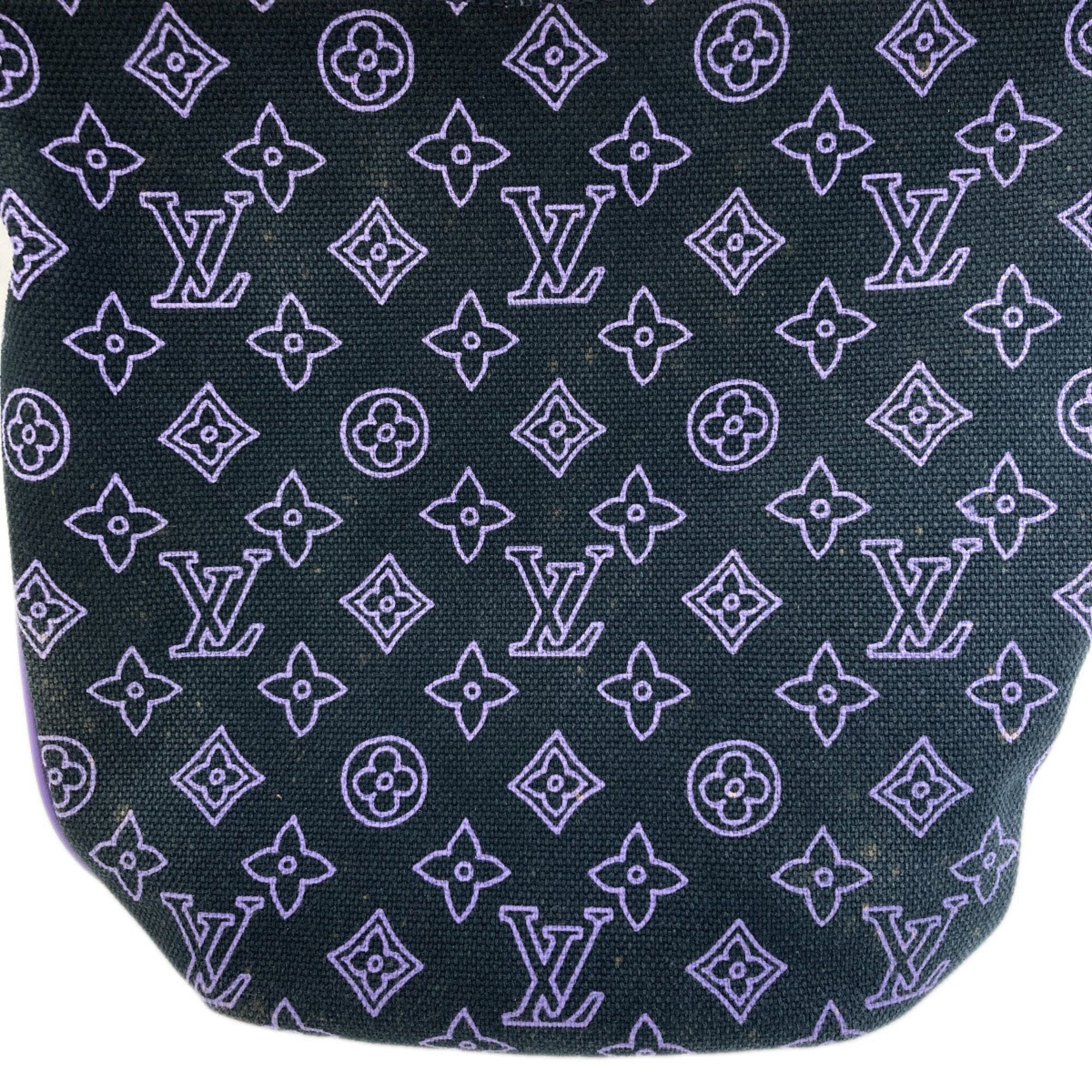 Louis Vuitton Black Purple Canvas Tote Bag (Pre-Owned)