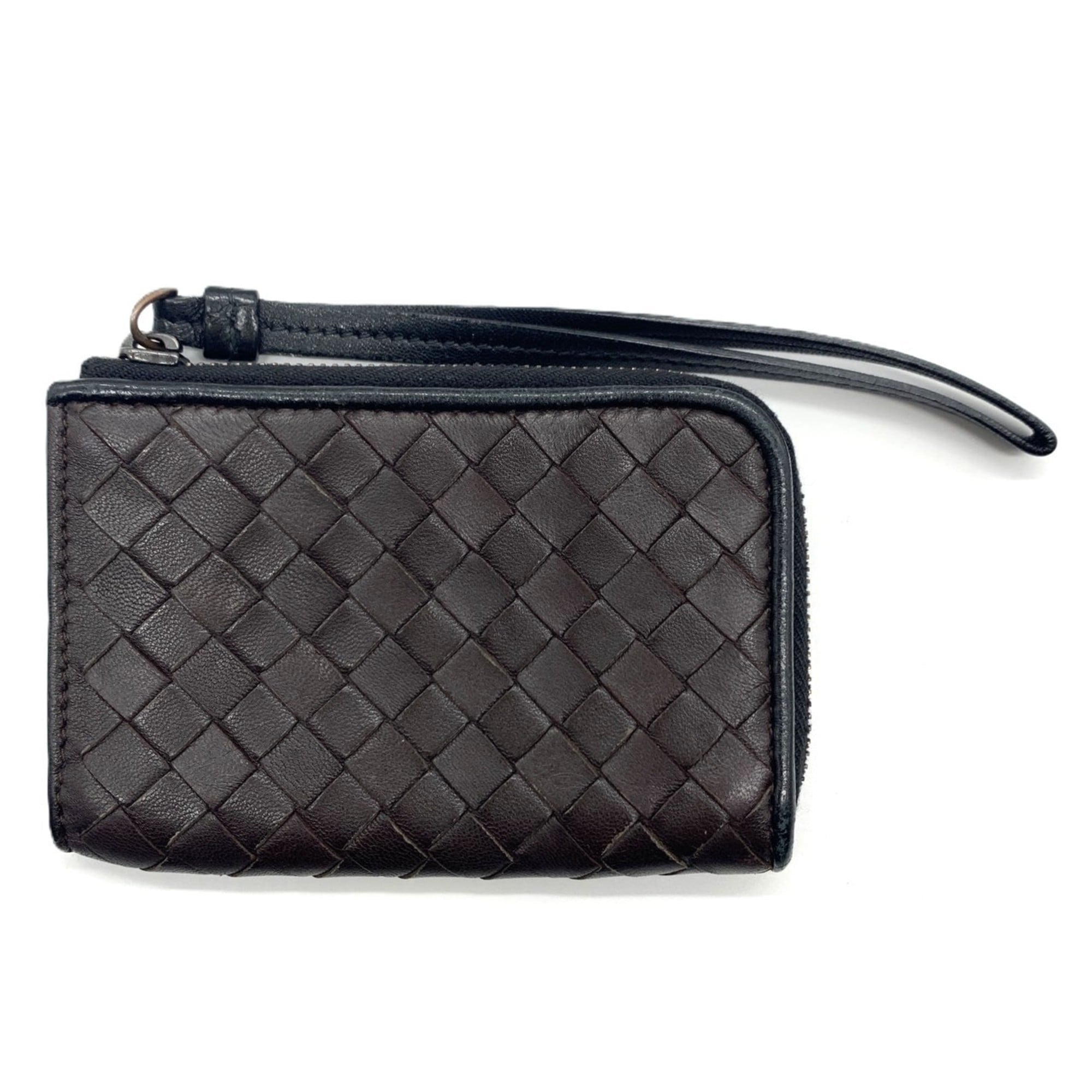 Bottega Veneta Intrecciato Brown Leather Coin Purse/Coin Case (Pre-Owned)