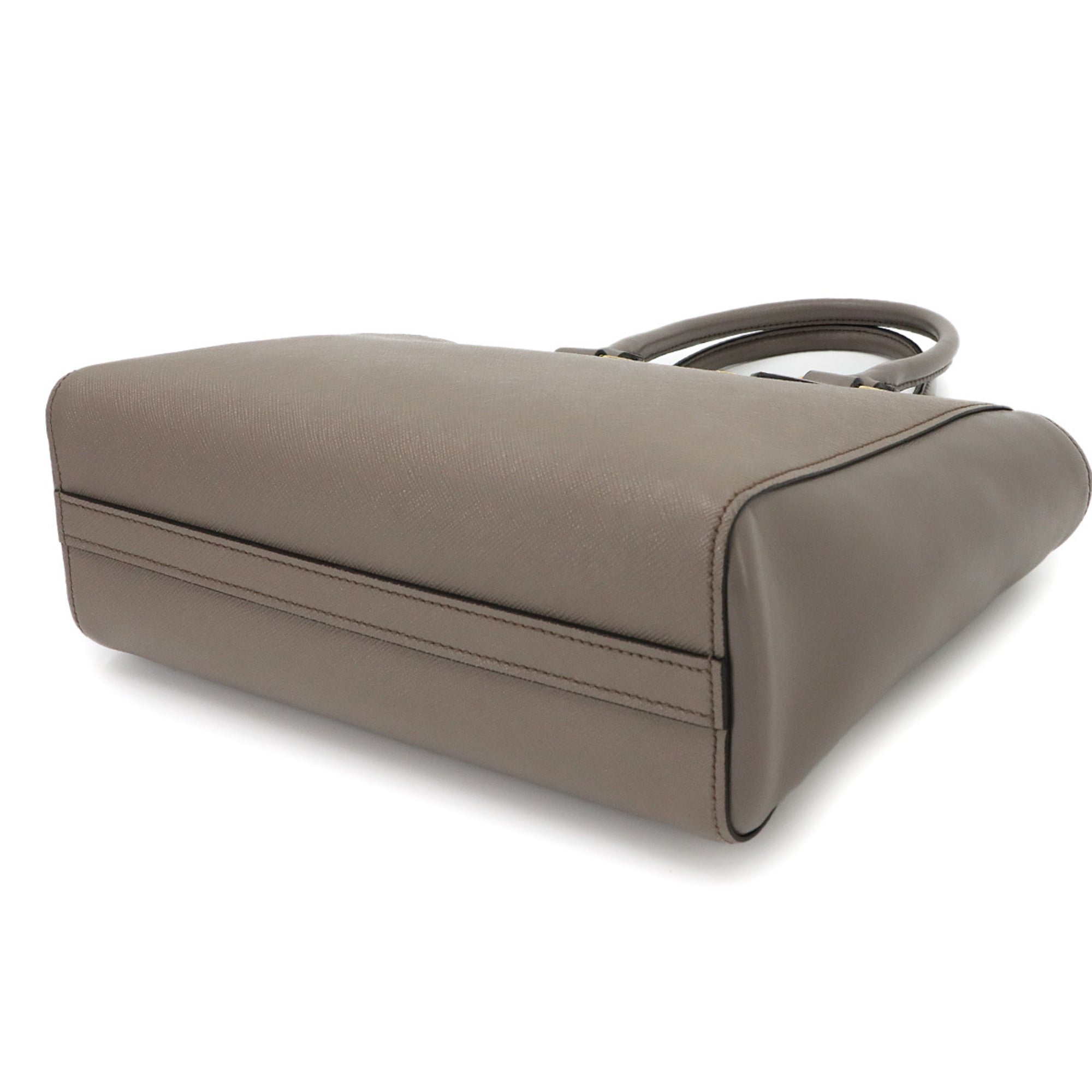 Prada Gray Saffiano Handbag Shoulder Bag (Pre-Owned)