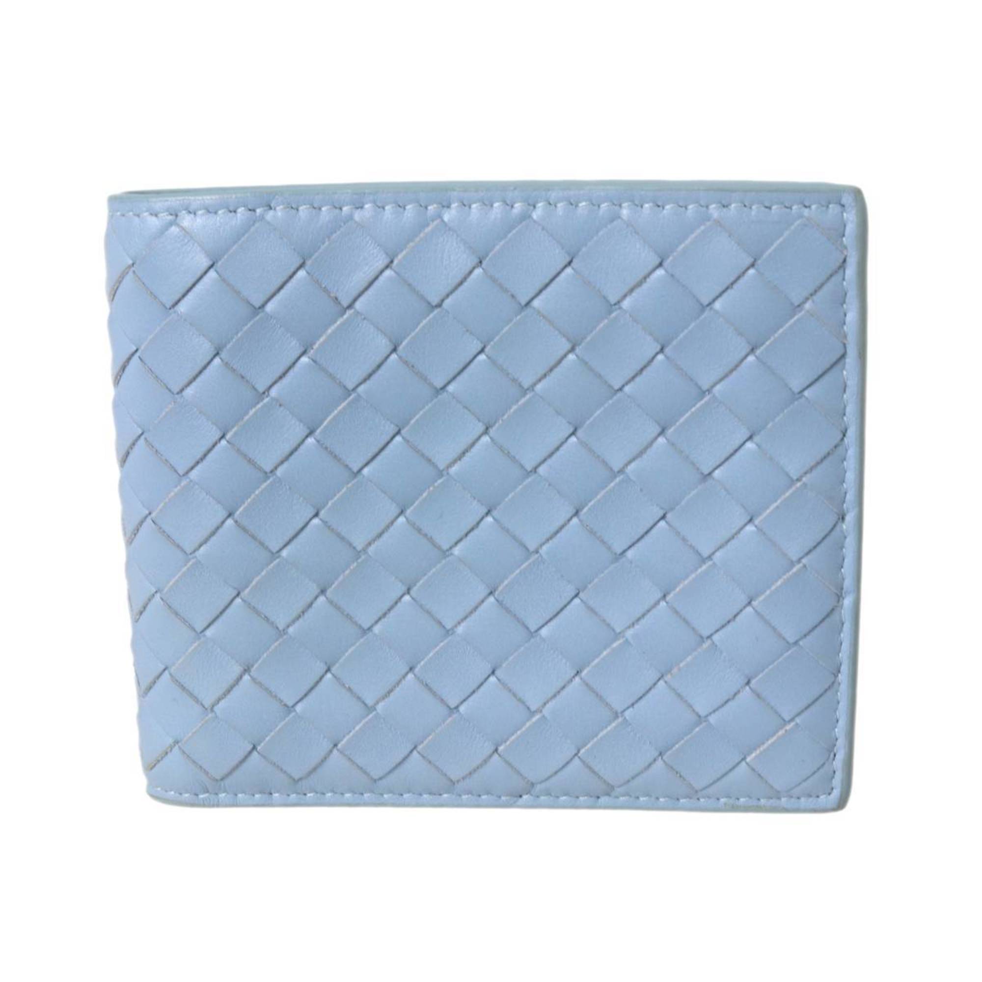 Bottega Veneta Intrecciato Light Blue Wallet (Bi-Fold) (Pre-Owned)