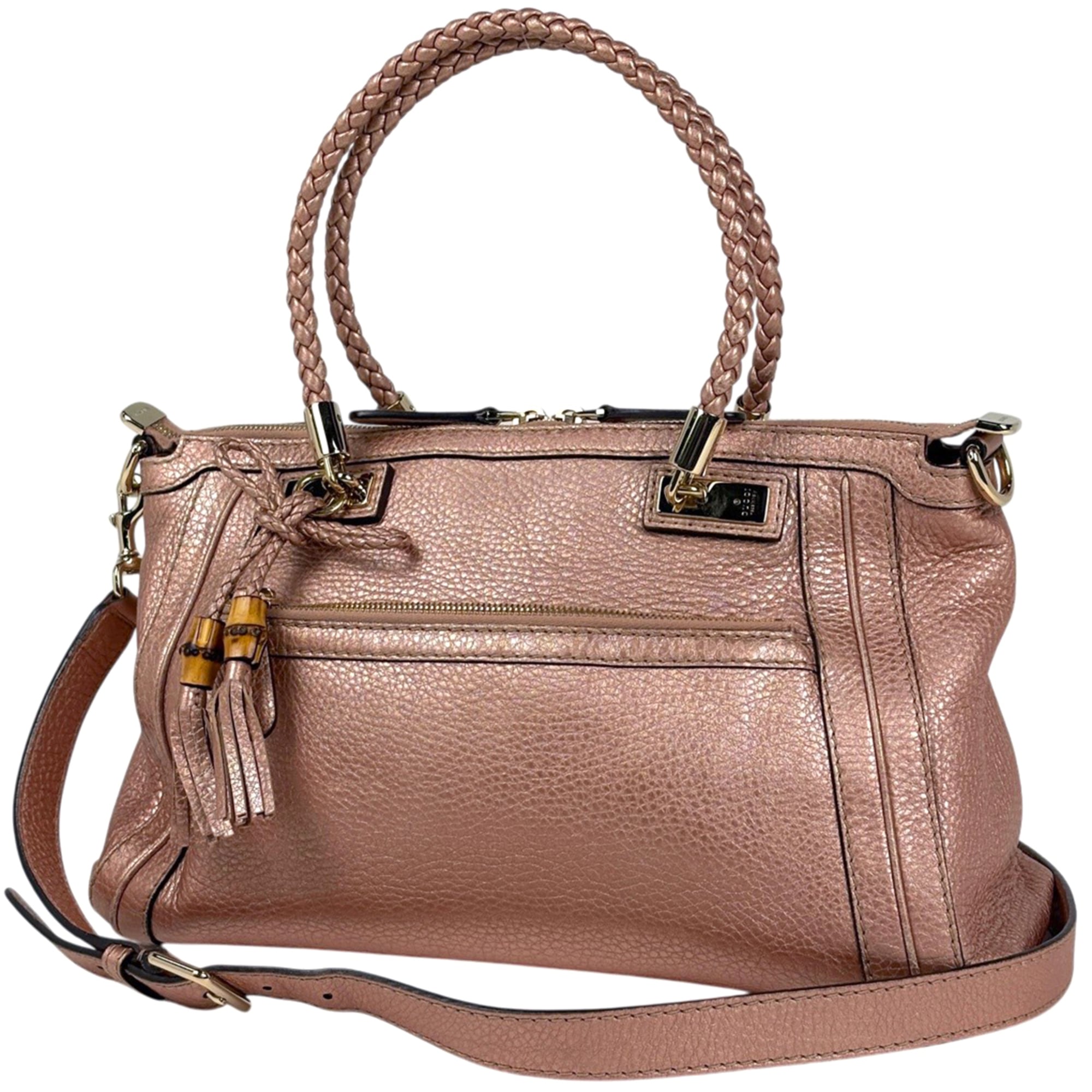Gucci Bamboo Pink Leather Handbag (Pre-Owned)