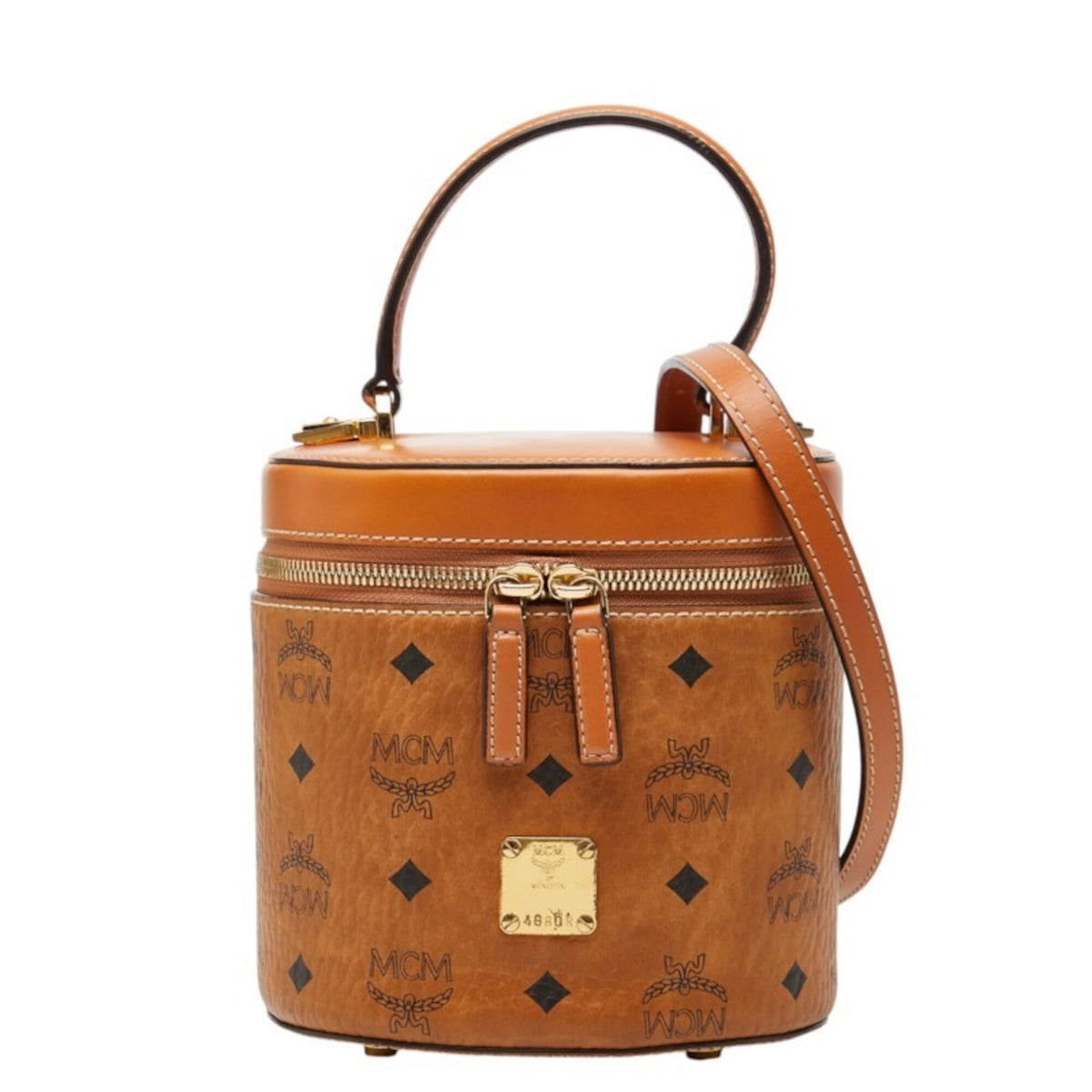 Mcm Brown Pvc Leather Handbag Shoulder Bag Vanity Bag (Pre-Owned)