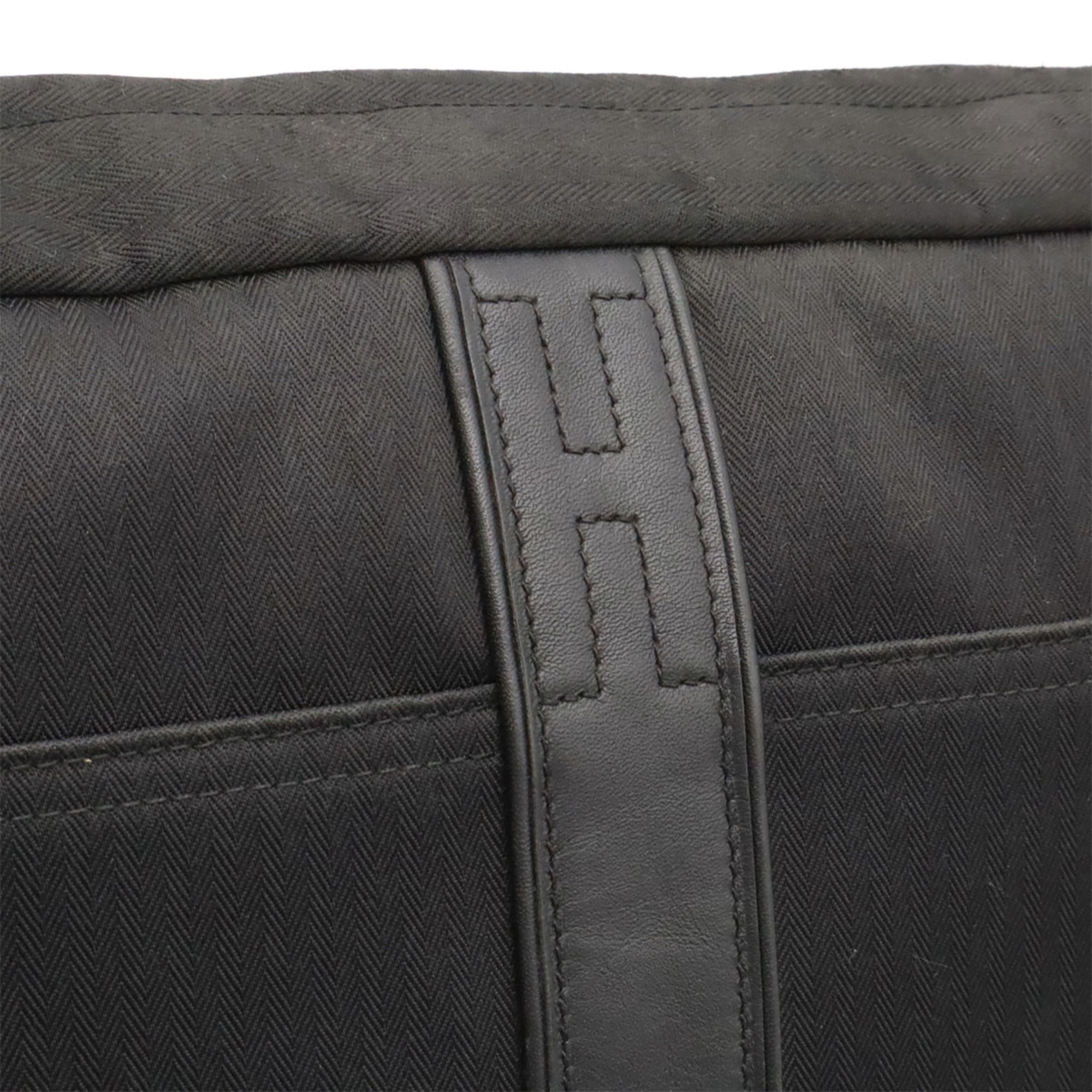 Hermes Acapulco Black Nylon Leather Handbag Shoulder Bag (Pre-Owned)