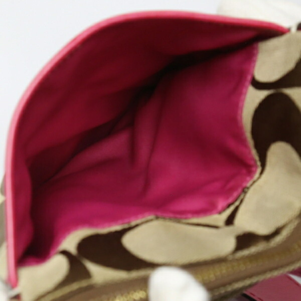 Coach Khaki Pink Leather Shoulder Bag (Pre-Owned)