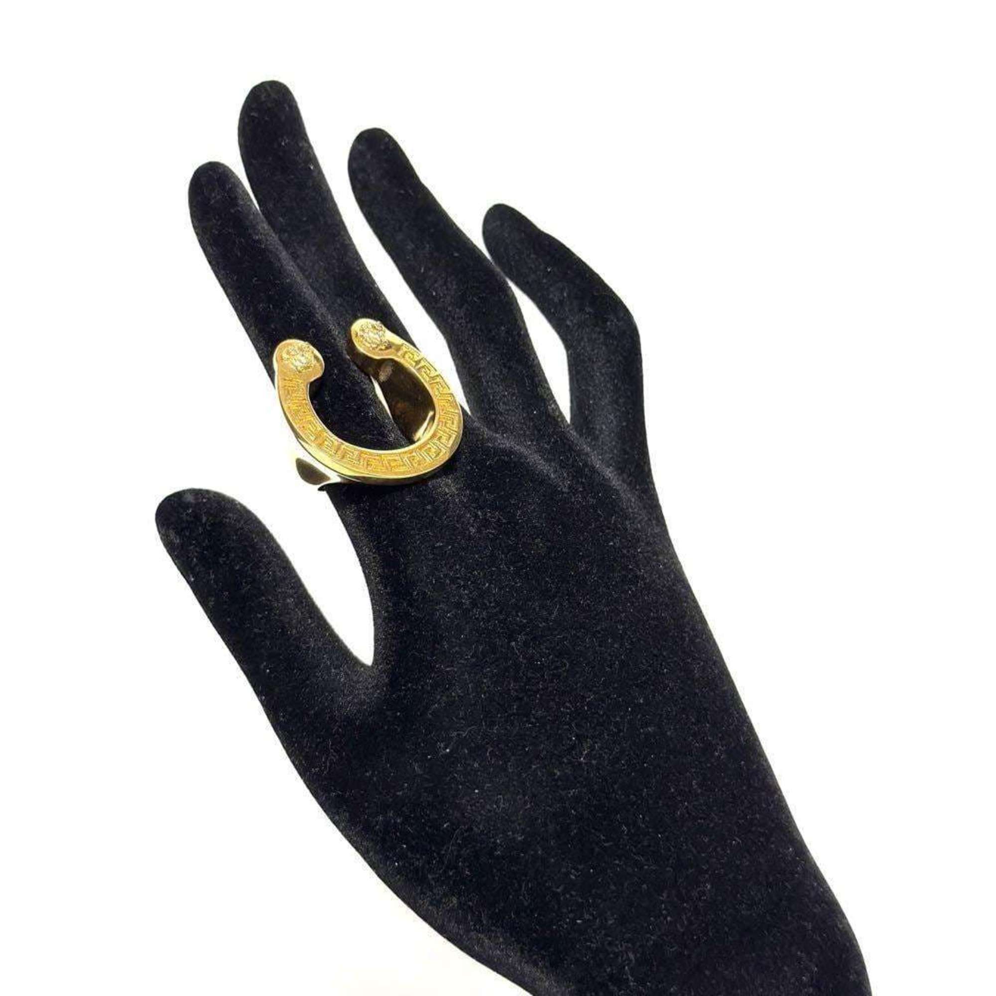 Versace Gold Metal Band Ring (Pre-Owned)