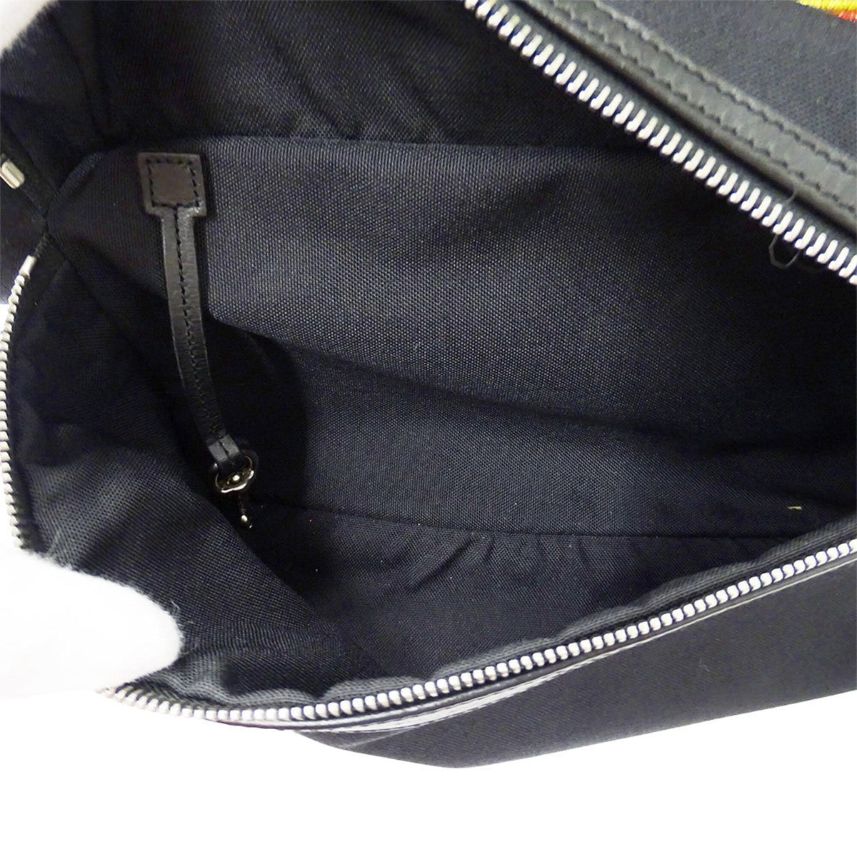 Saint Laurent Black Multi-Color Canvas Handbag (Pre-Owned)