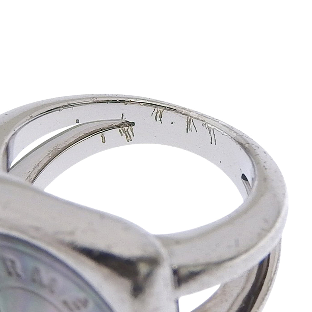 Hermes Silver Shell Silver 925 Band Ring (Pre-Owned)