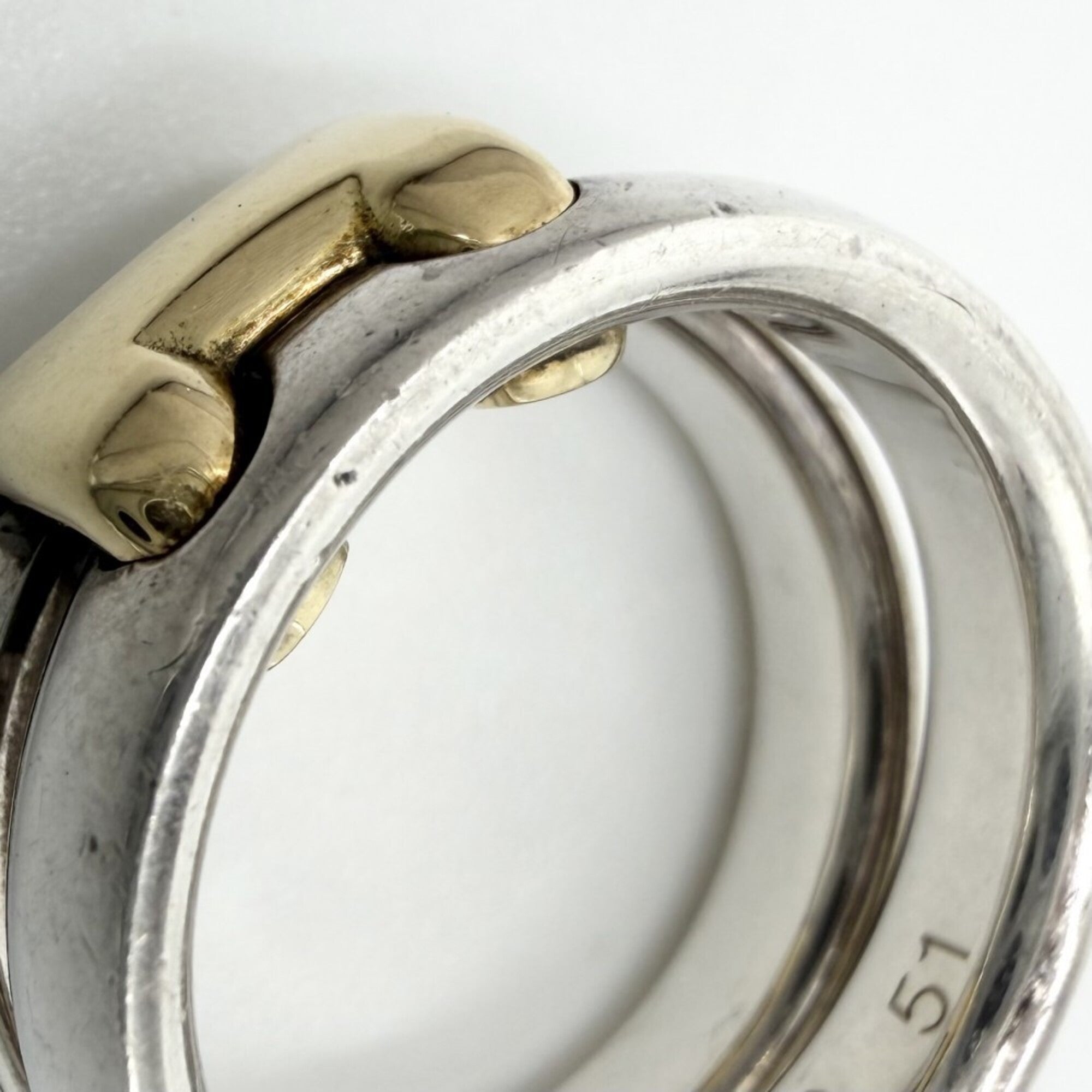 Hermes Gold (18K) Silver 925 Band Ring (Pre-Owned)