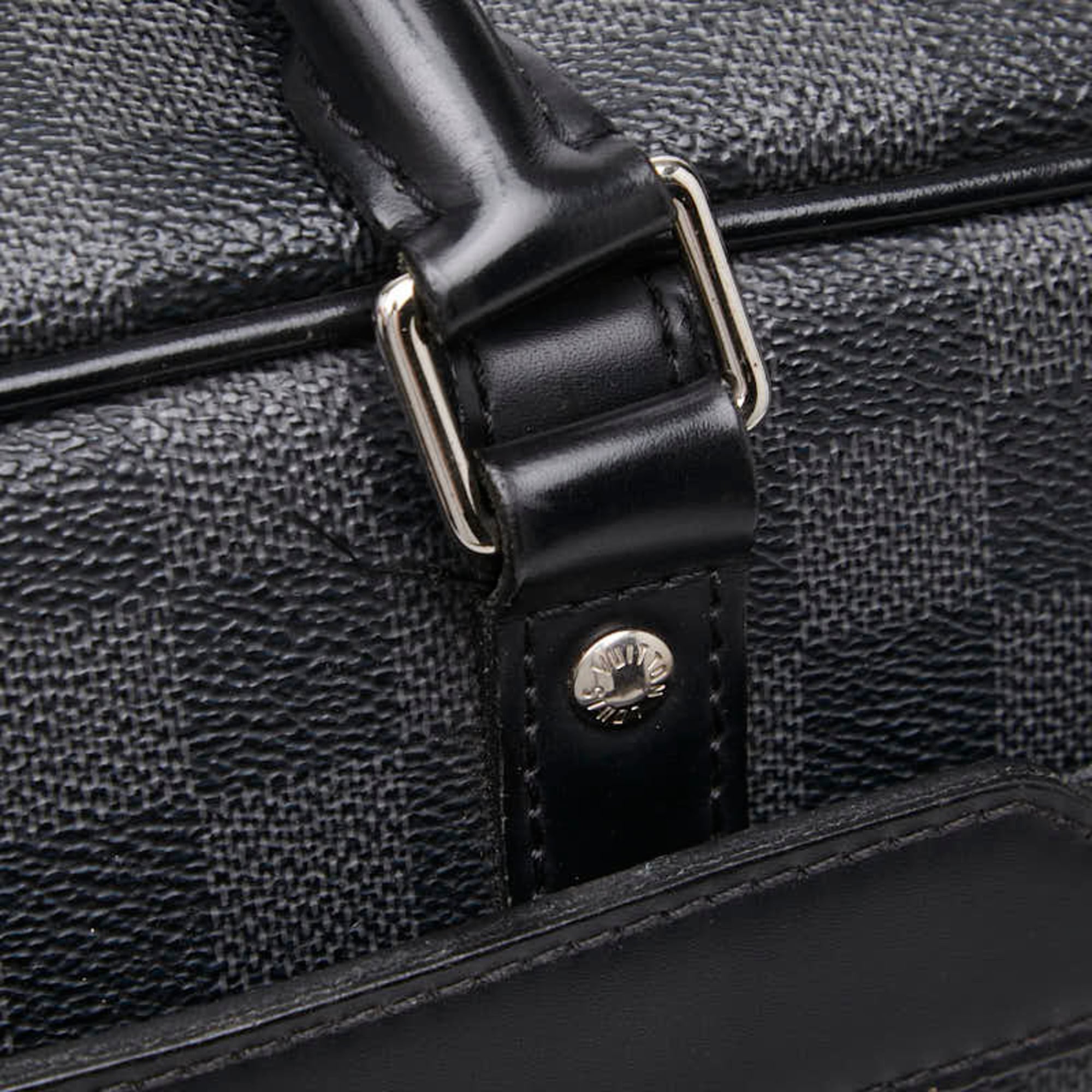 Louis Vuitton Black Gray Pvc Leather Briefcase (Pre-Owned)