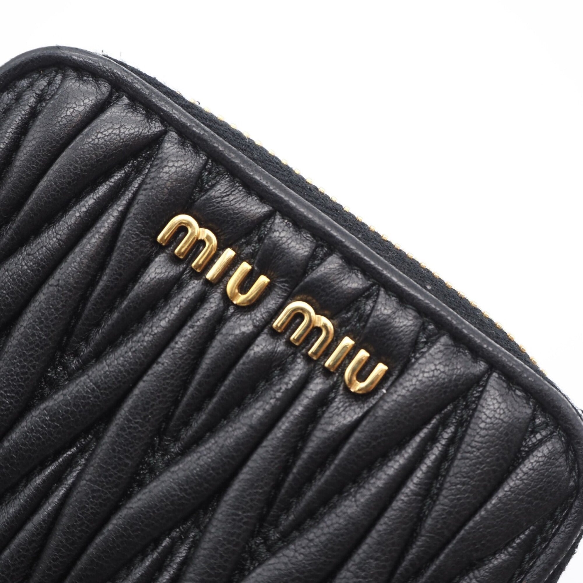 Miu Miu Matelasse Black Leather Coin Purse/Coin Case (Pre-Owned)