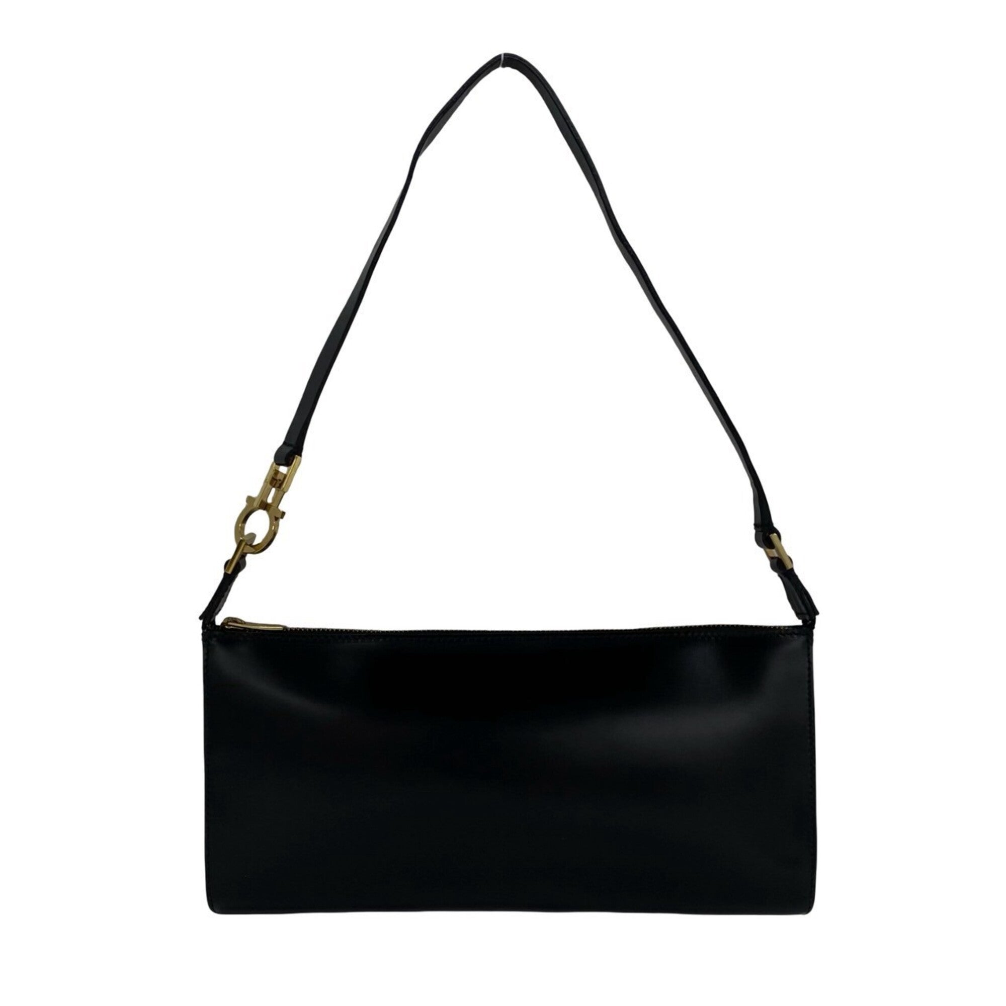 Salvatore Ferragamo Black Leather Handbag Shoulder Bag (Pre-Owned)