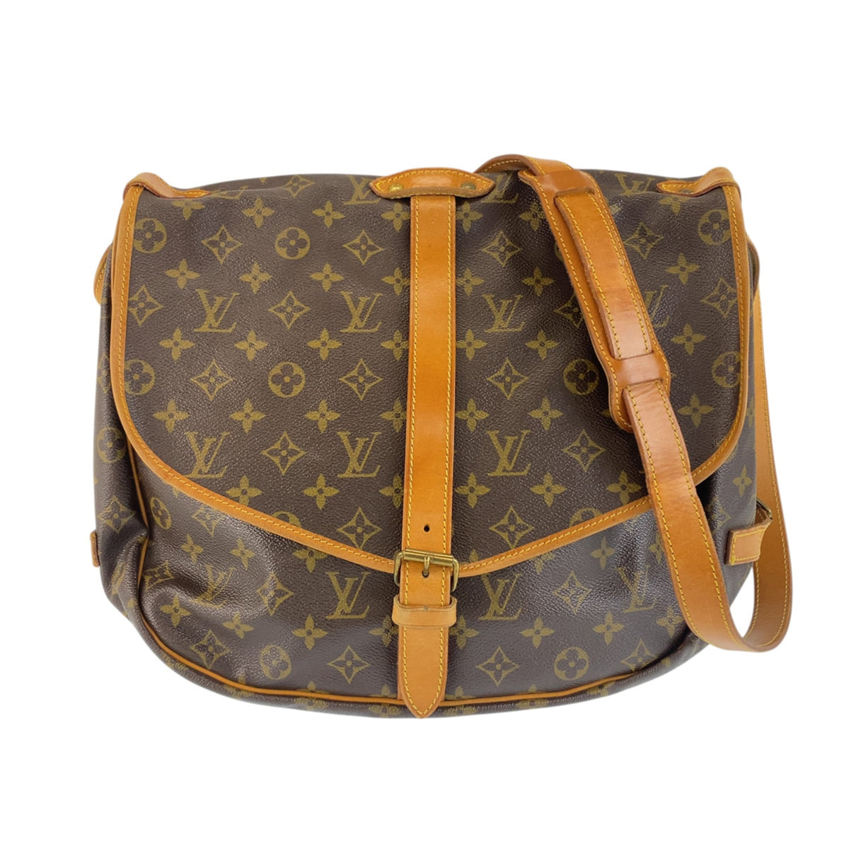 Louis Vuitton Monogram Brown Pvc Leather Messenger Bag Shoulder Bag (Pre-Owned)