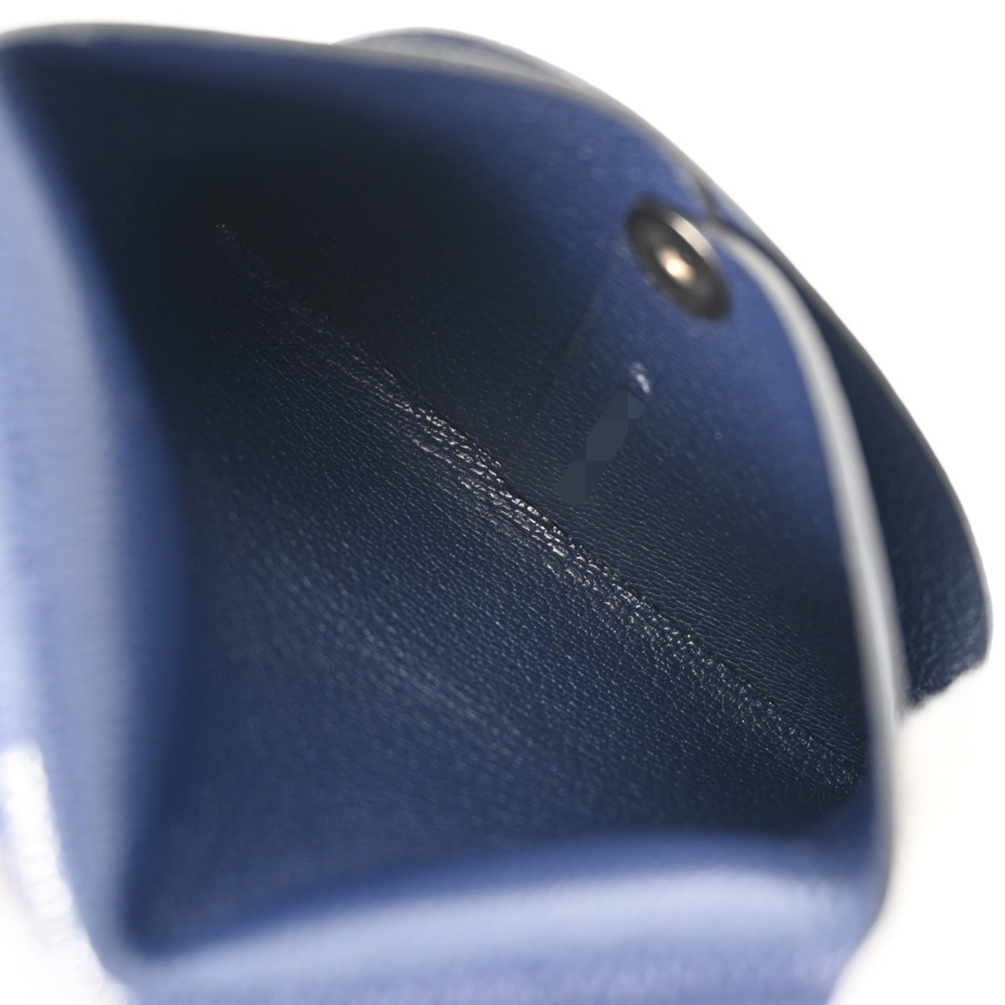 Hermes Blue Evercalf Leather Coin Purse/Coin Case (Pre-Owned)