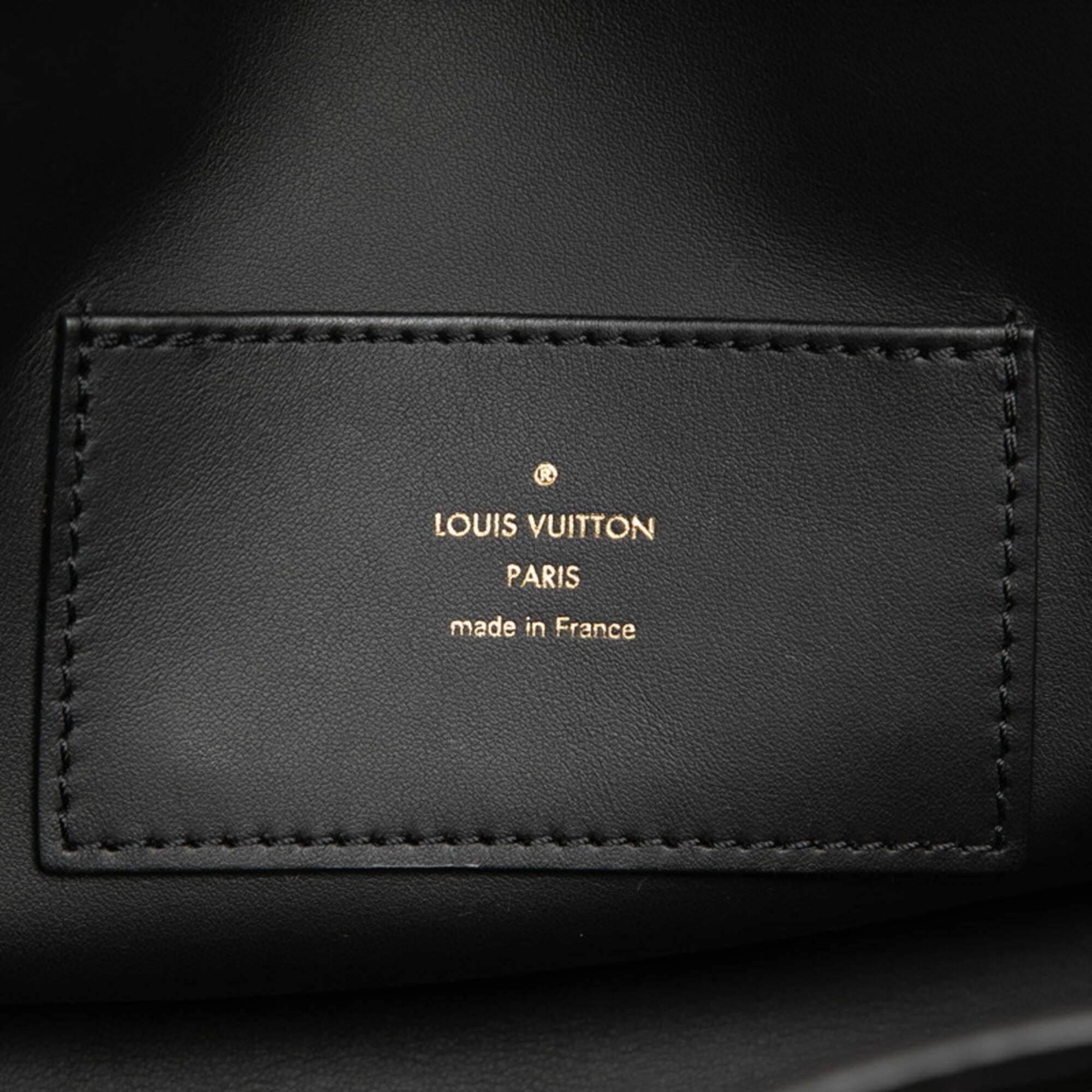 Louis Vuitton Black Leather Handbag Shoulder Bag (Pre-Owned)