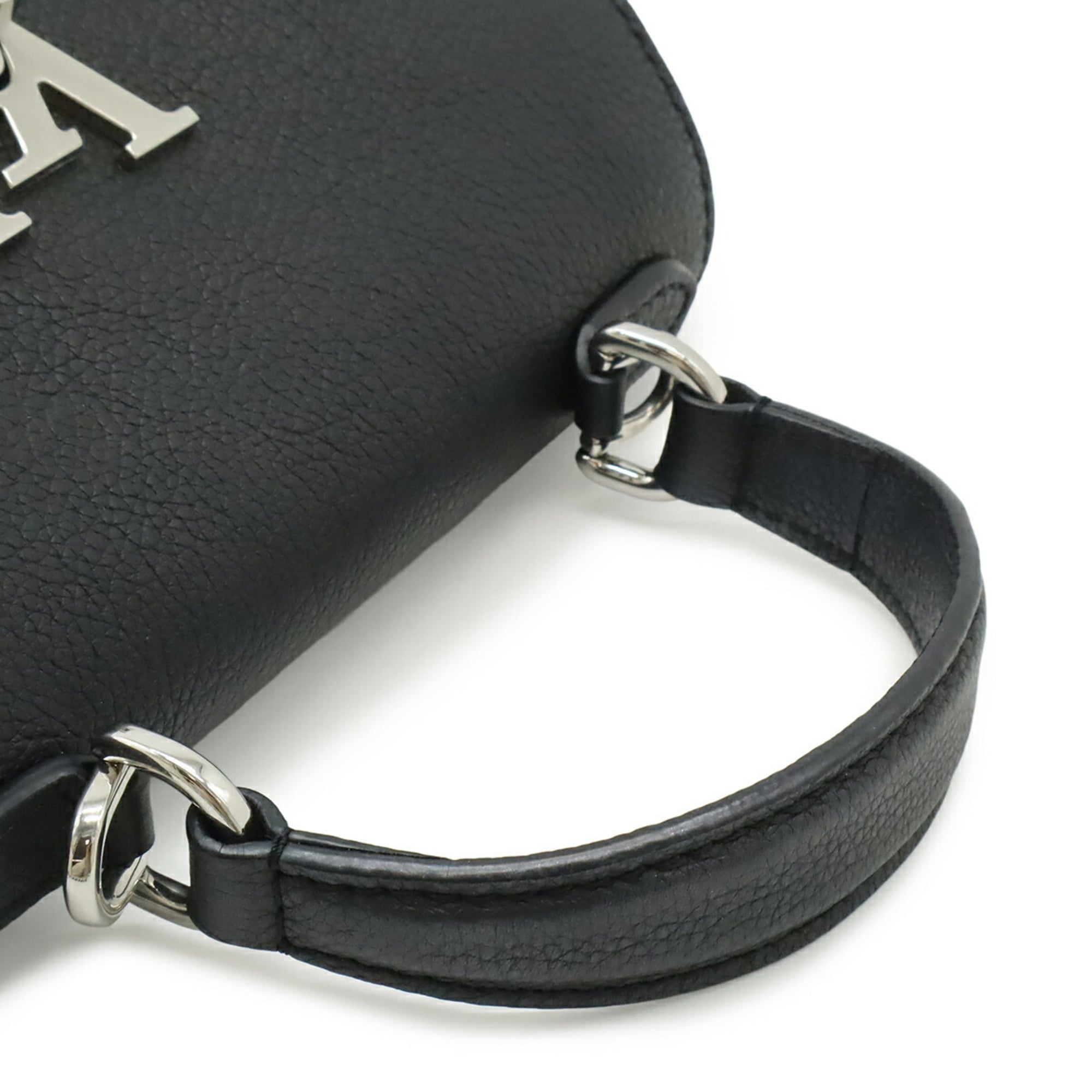 Louis Vuitton Black Noir Leather Handbag Shoulder Bag (Pre-Owned)