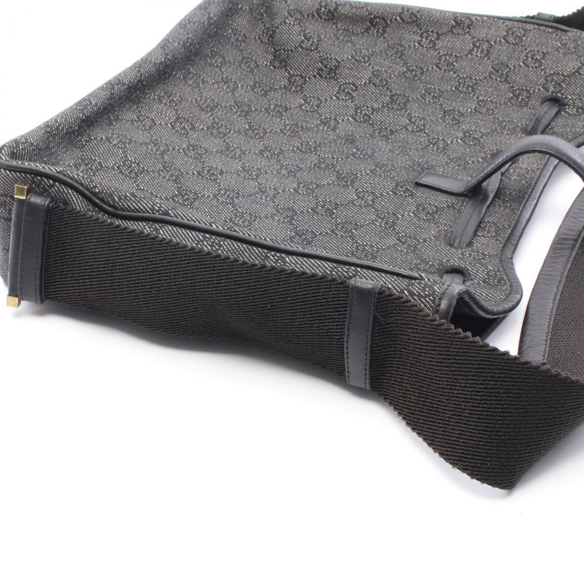 Gucci Black Denim Leather Shoulder Bag (Pre-Owned)