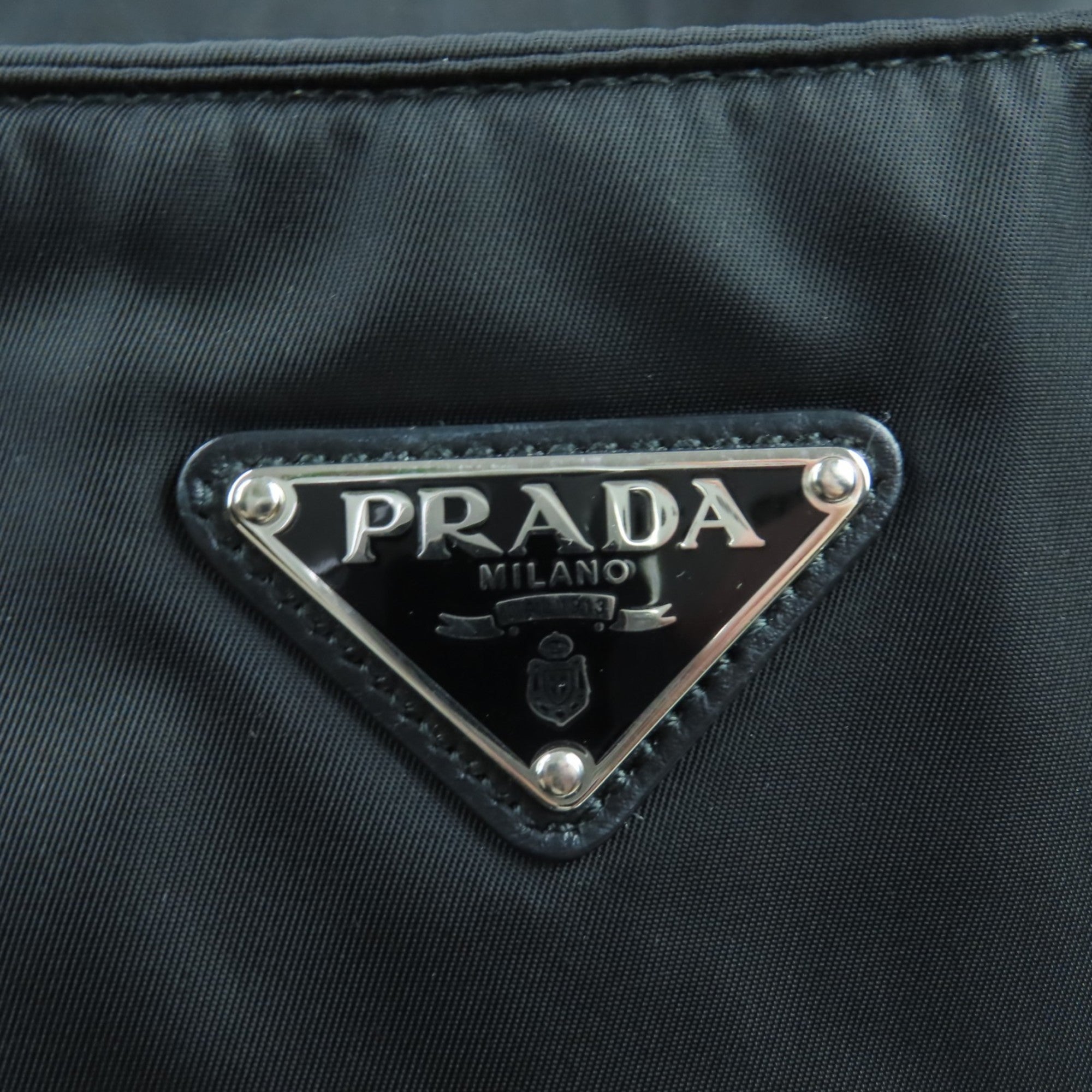Prada Black Nylon Leather Handbag (Pre-Owned)