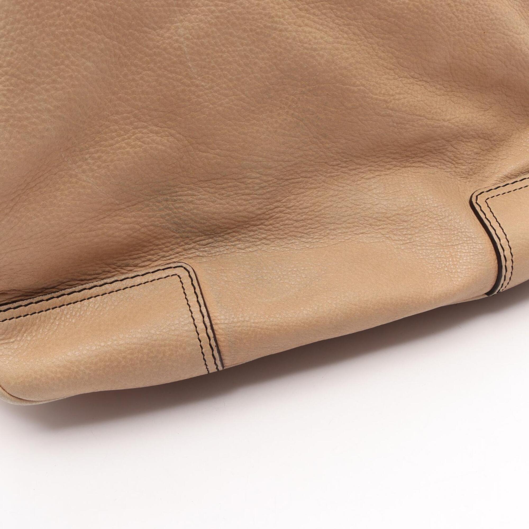 Loewe Beige Leather Handbag Tote Bag (Pre-Owned)