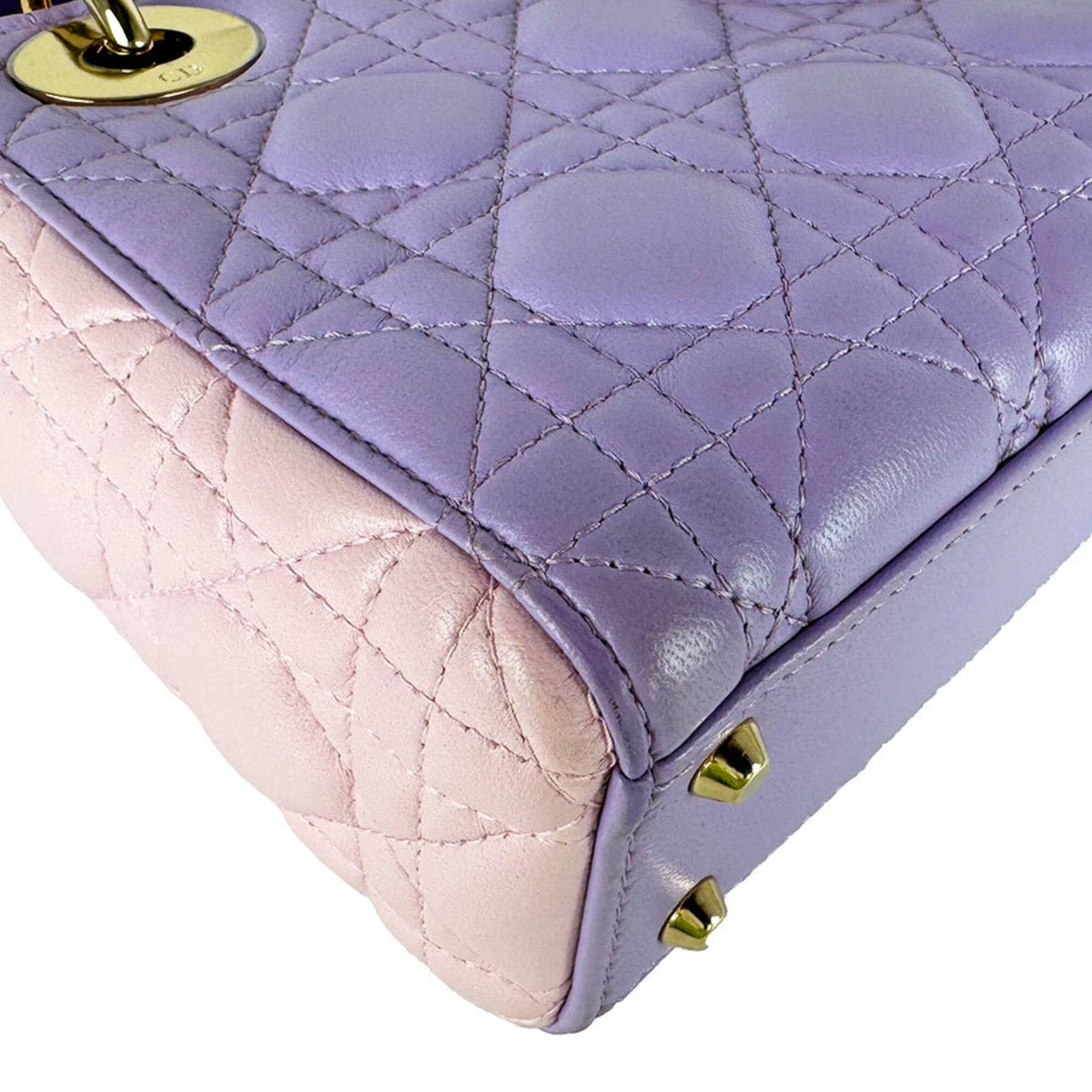 Christian Dior Pink Purple Leather Handbag Shoulder Bag (Pre-Owned)