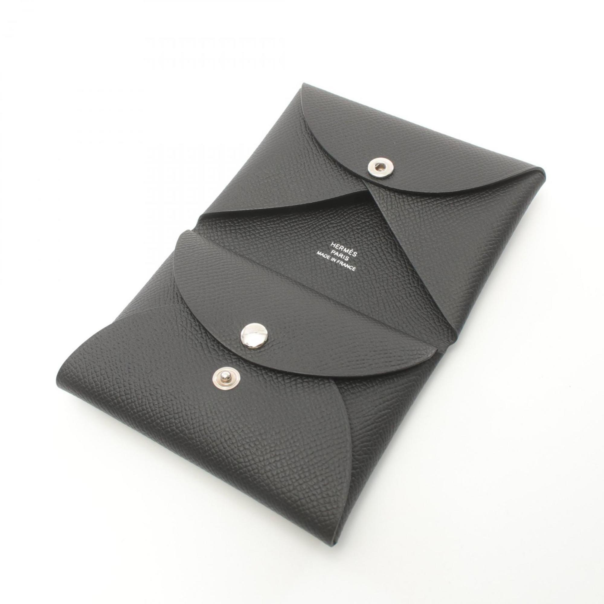 Hermes Black Epsom Leather Coin Purse/Coin Case (Pre-Owned)