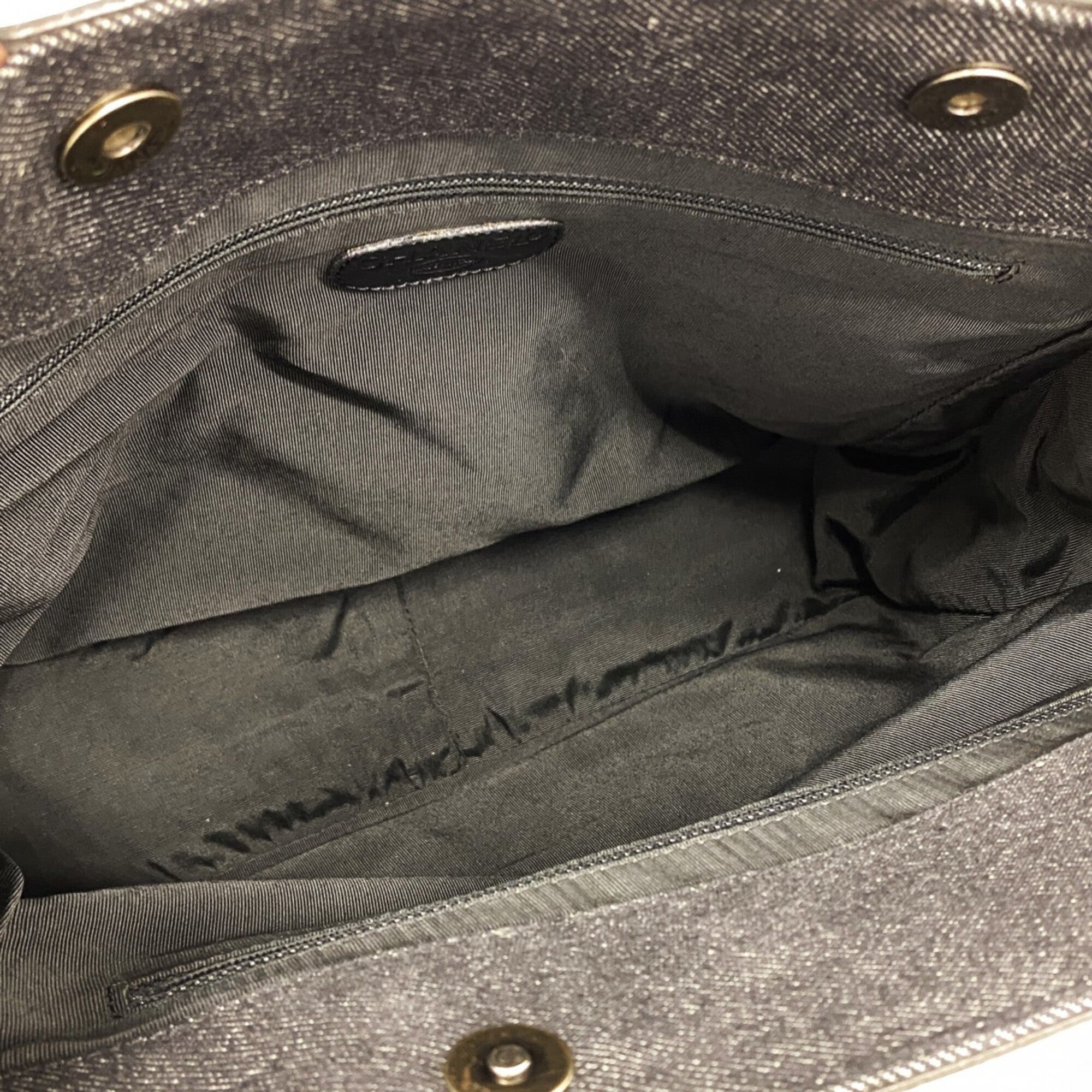 Chanel Black Brown Denim Tote Bag (Pre-Owned)