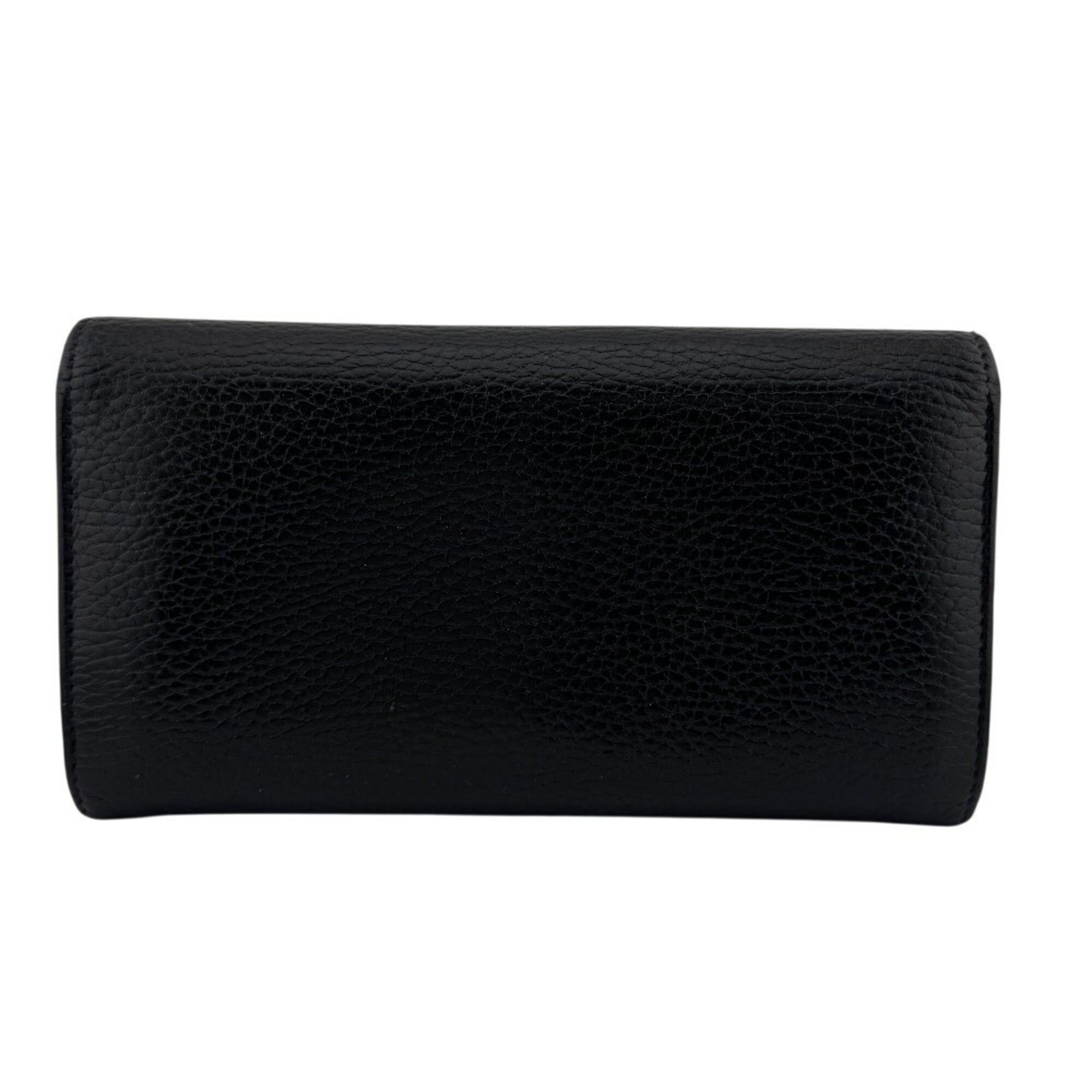 Gucci Black Leather Long Wallet (Bi-Fold) (Pre-Owned)