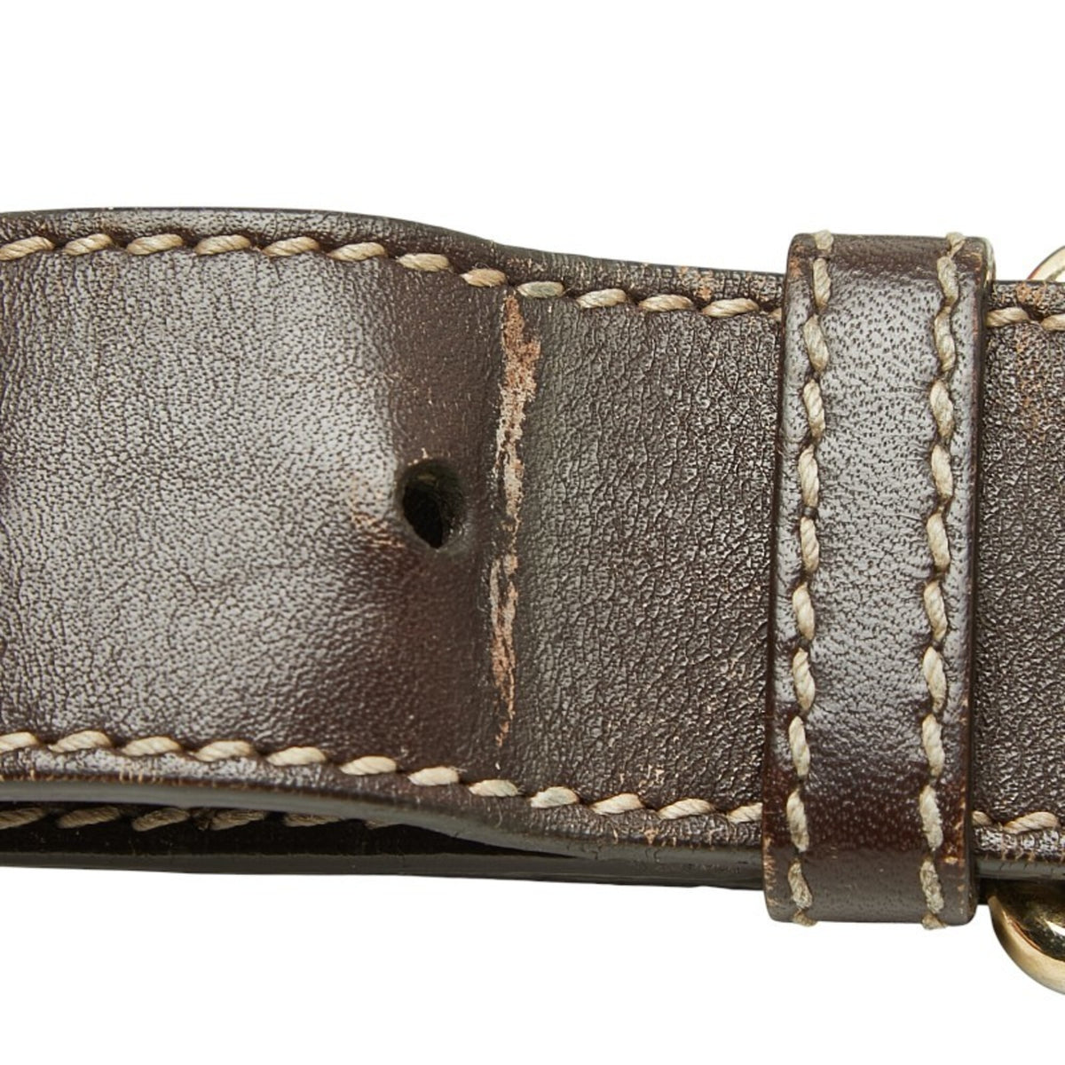 Gucci Beige Brown Leather Pvc Messenger Bag (Pre-Owned)