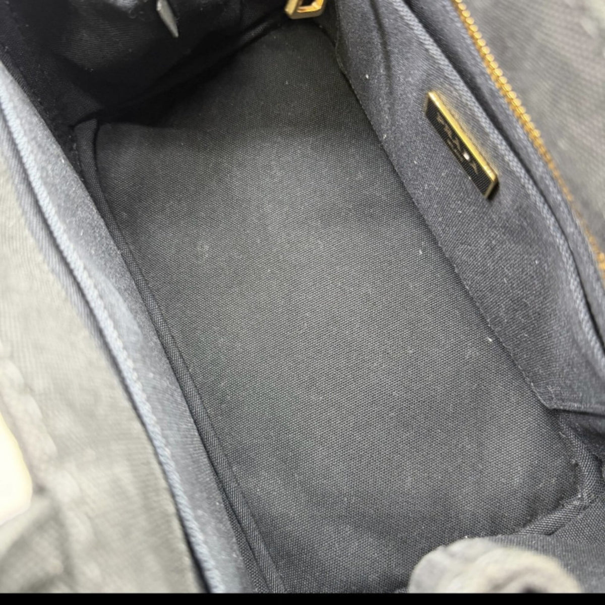 Prada Black Canvas Handbag Shoulder Bag (Pre-Owned)