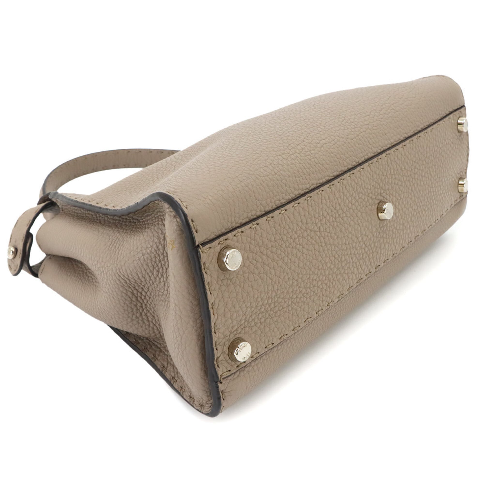 Fendi Selleria Beige Leather Handbag (Pre-Owned)