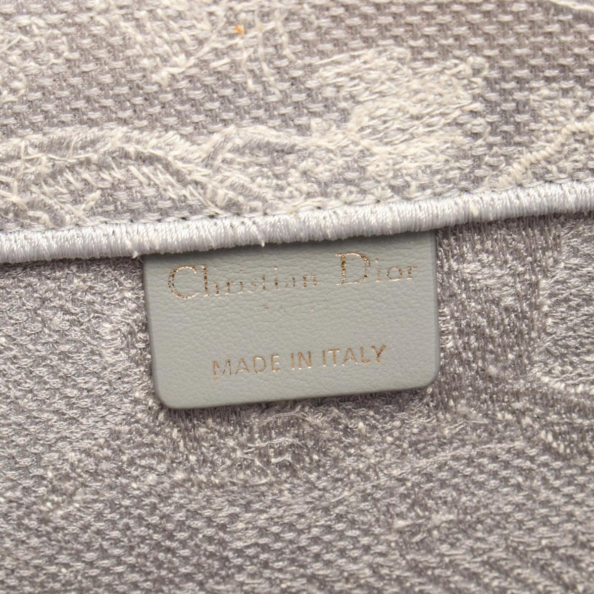 Christian Dior Gray White Canvas Handbag Tote Bag (Pre-Owned)