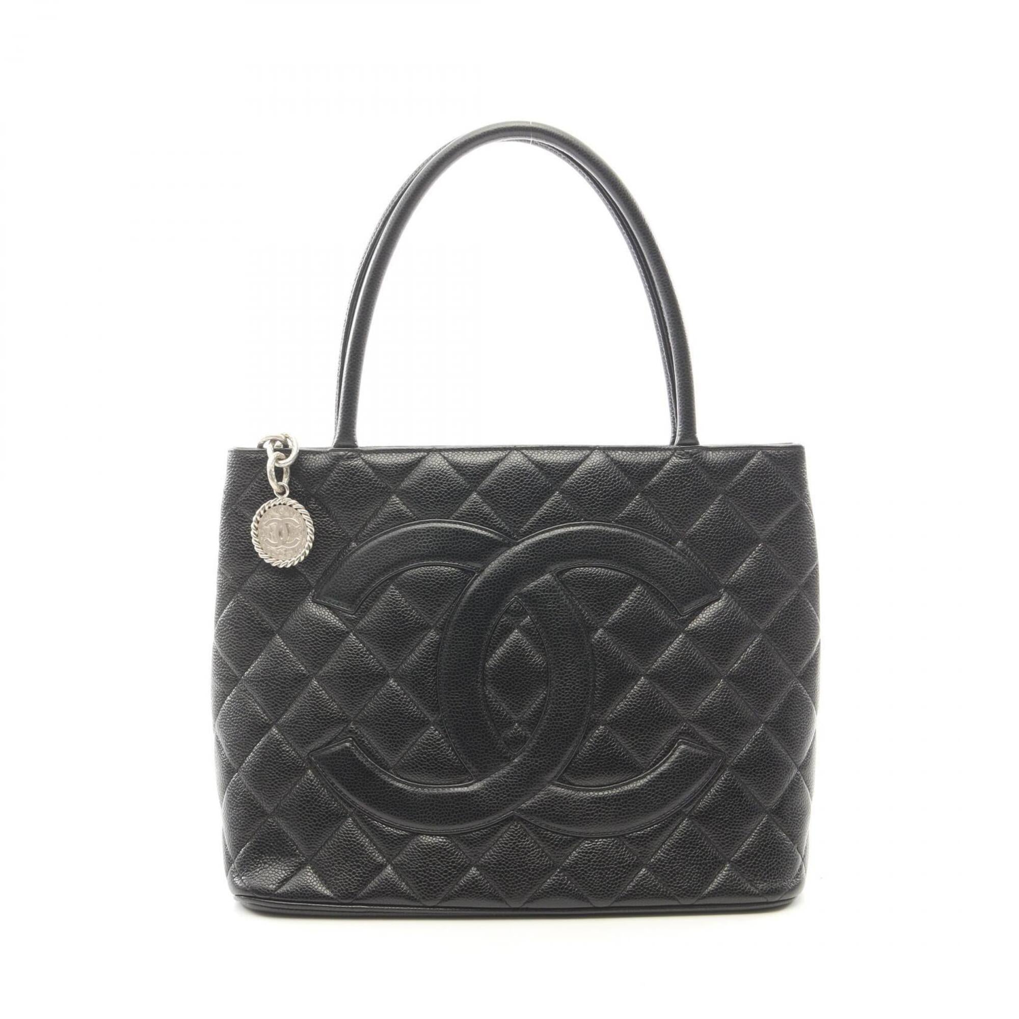 Chanel Black Leather Handbag Tote Bag (Pre-Owned)
