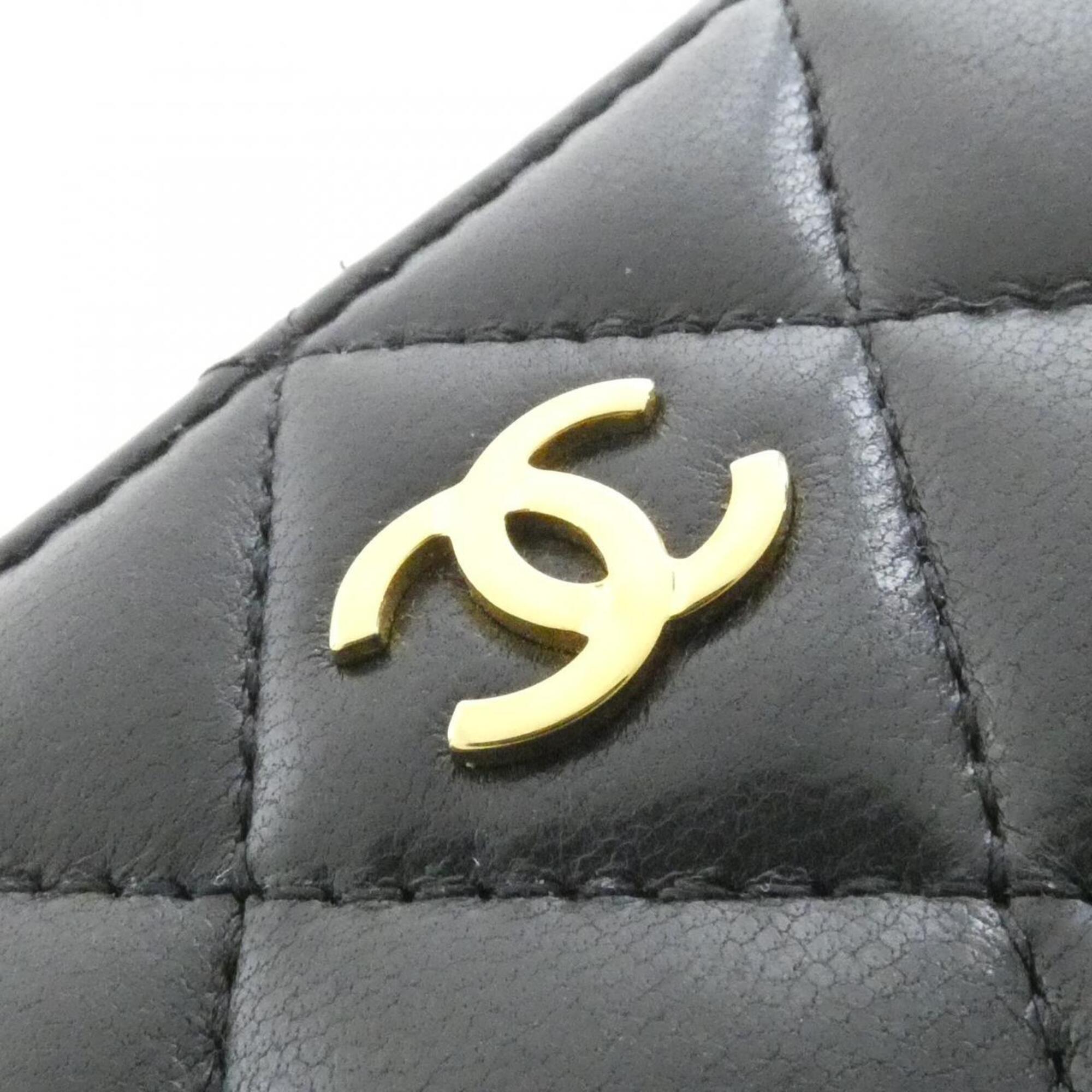 Chanel Black Leather Coin Purse/Coin Case (Pre-Owned)